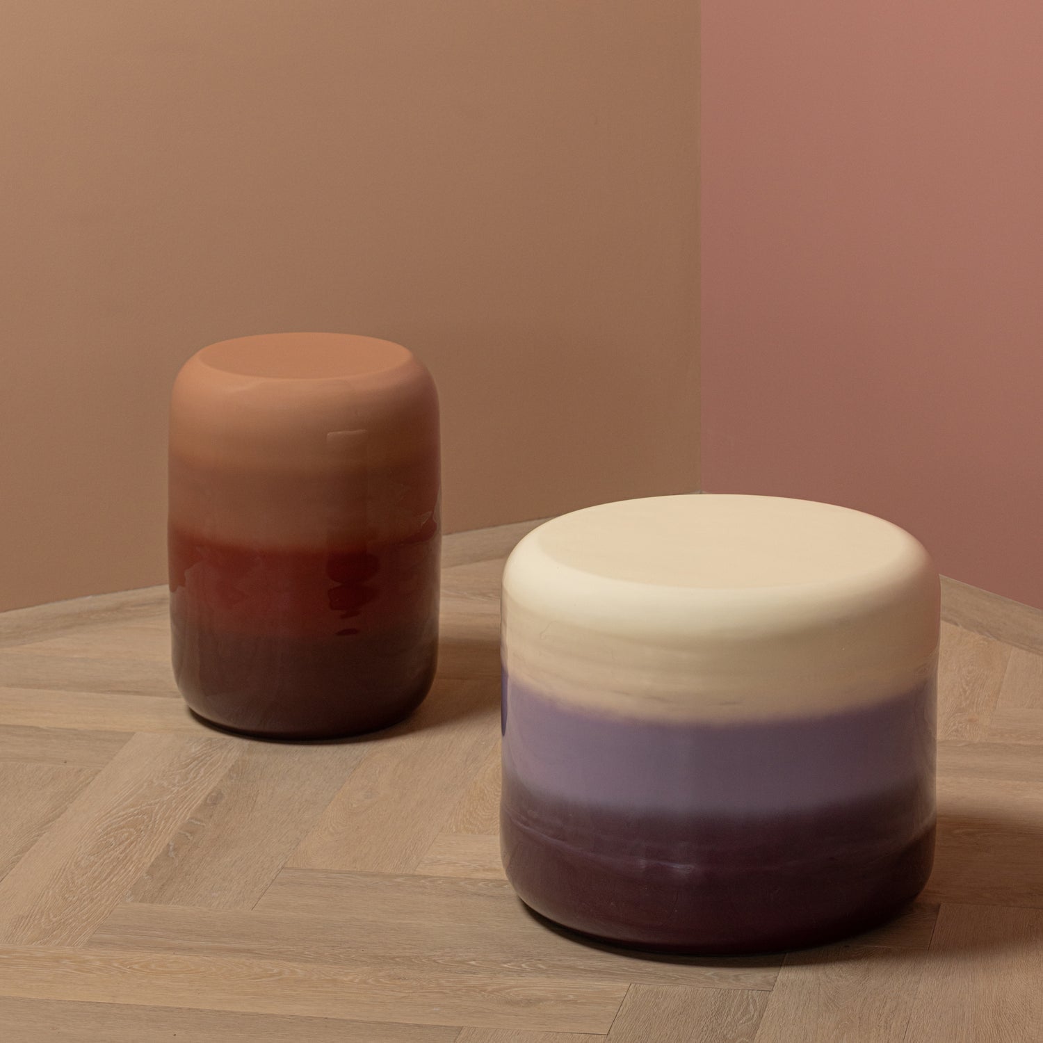 Purple VORO Side Table with Cream
