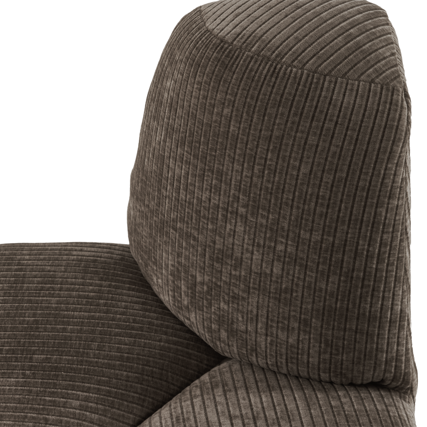 MOJO BENCH Modular Sofa - Rounded Corner Element in Brown Corduroy