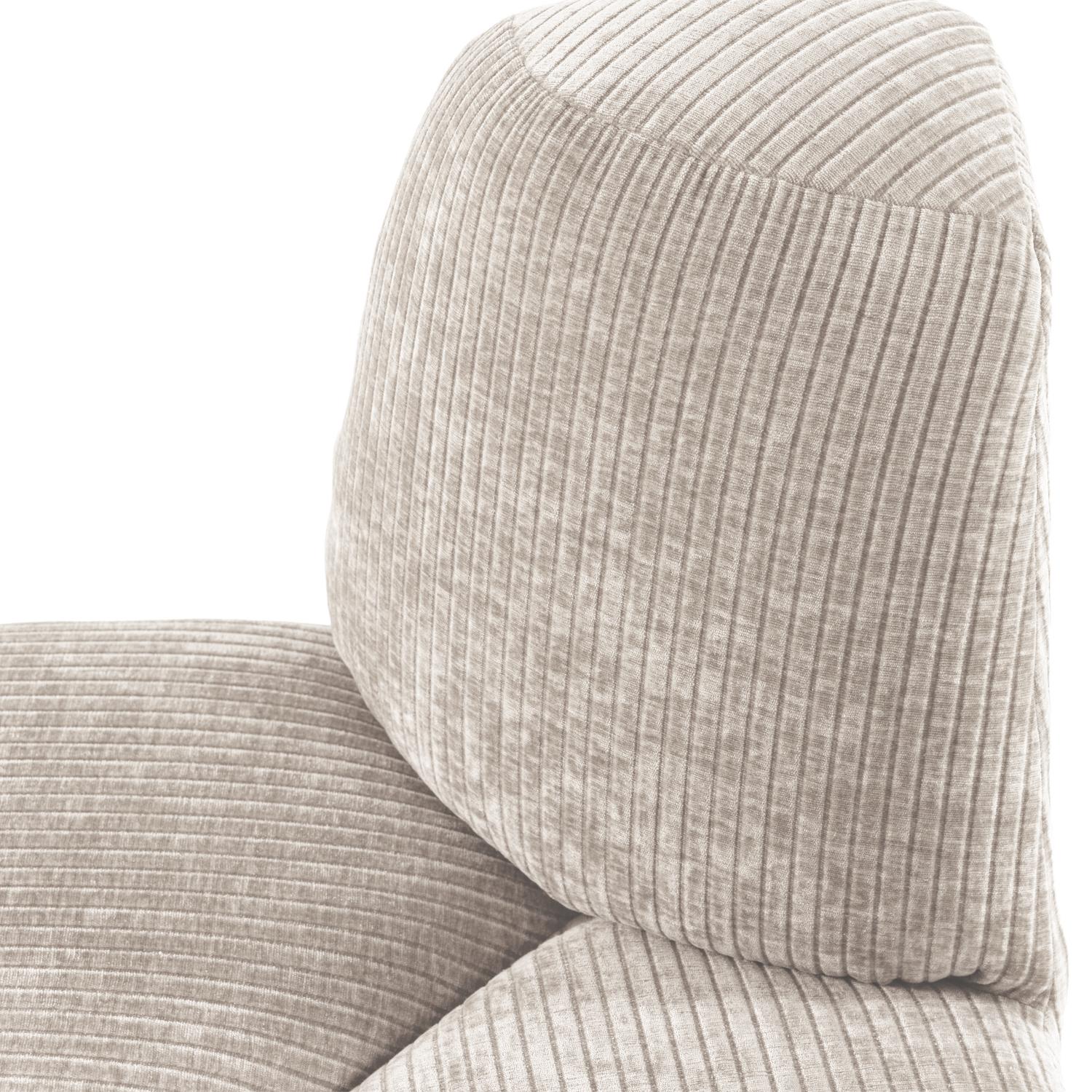 Modulární pohovka MOJO - zaoblený rohový prvek ecru samet