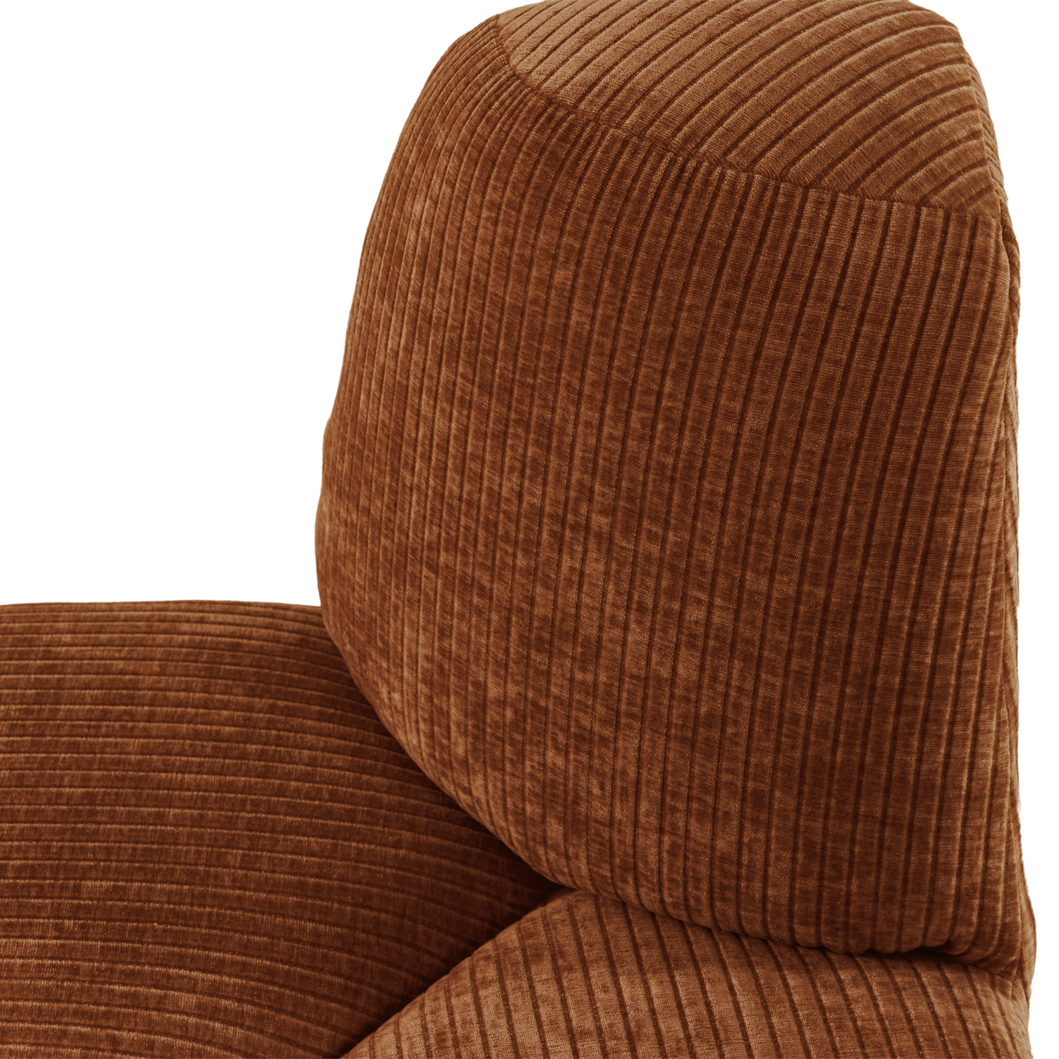 MOJO Modular Sofa - Rounded Corner Element in Brick Brown Corduroy