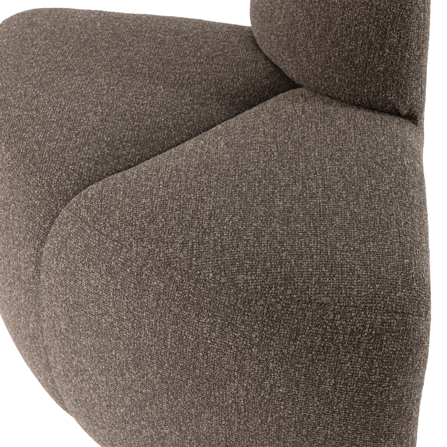 MOJO BENCH Modular Sofa - Rounded Corner Element in Brown Bouclé
