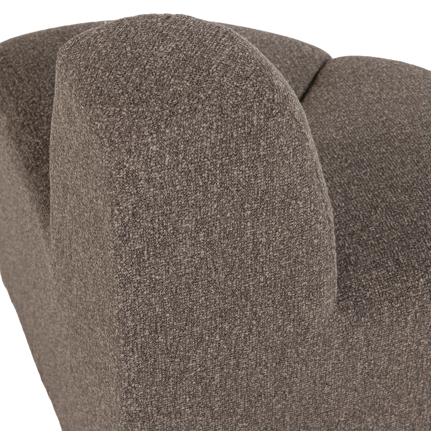 MOJO BENCH Modular Sofa - Rounded Corner Element in Brown Bouclé