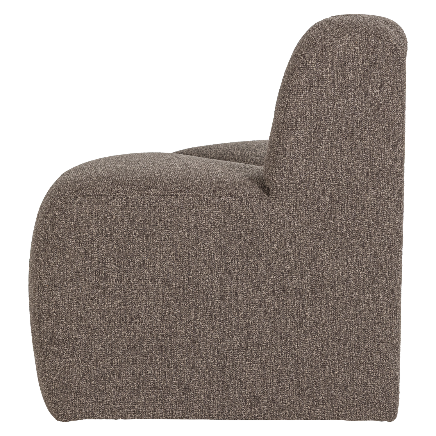 MOJO BENCH Modular Sofa - Rounded Corner Element in Brown Bouclé