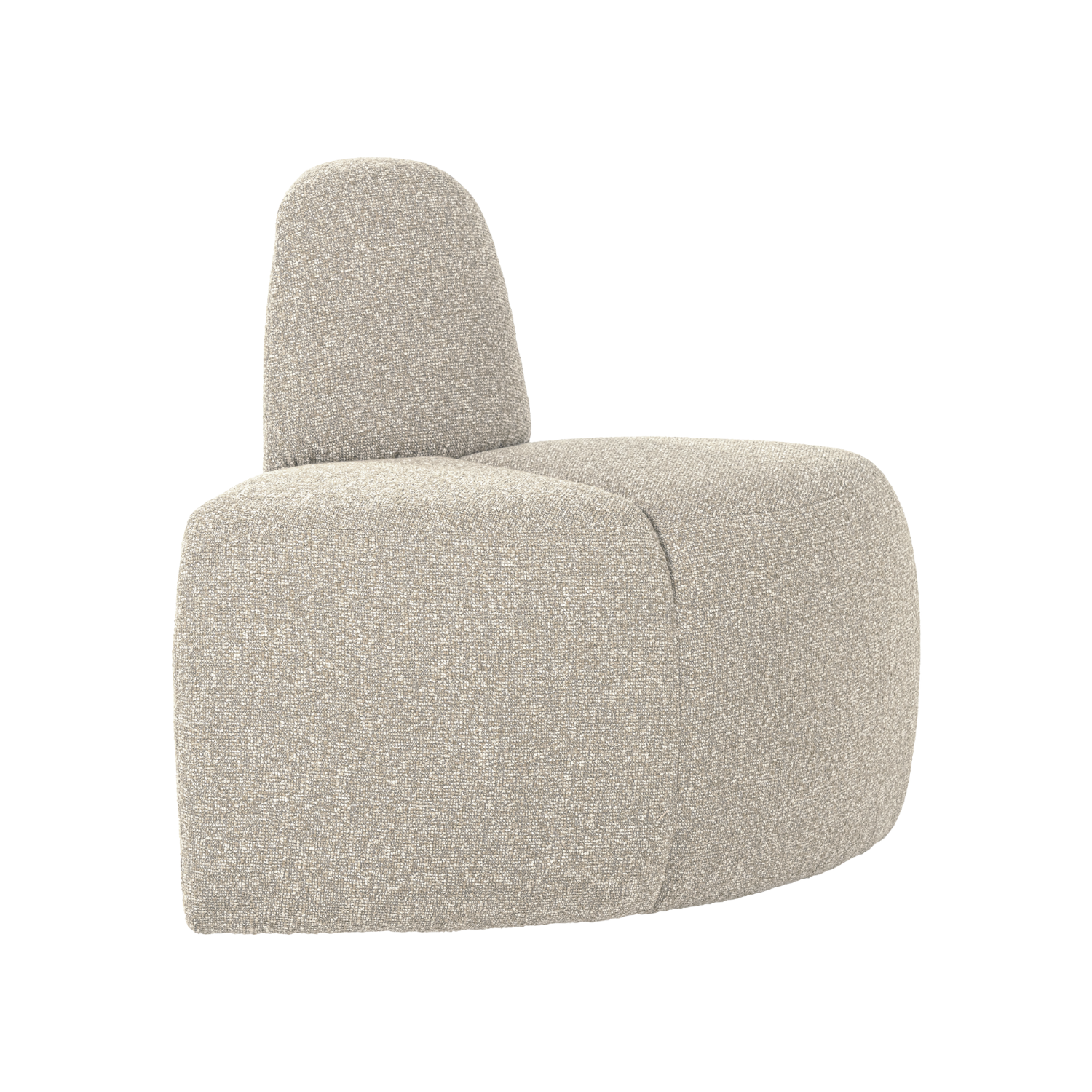 Modulární pohovka MOJO BENCH - zaoblený rohový prvek béžový bouclé