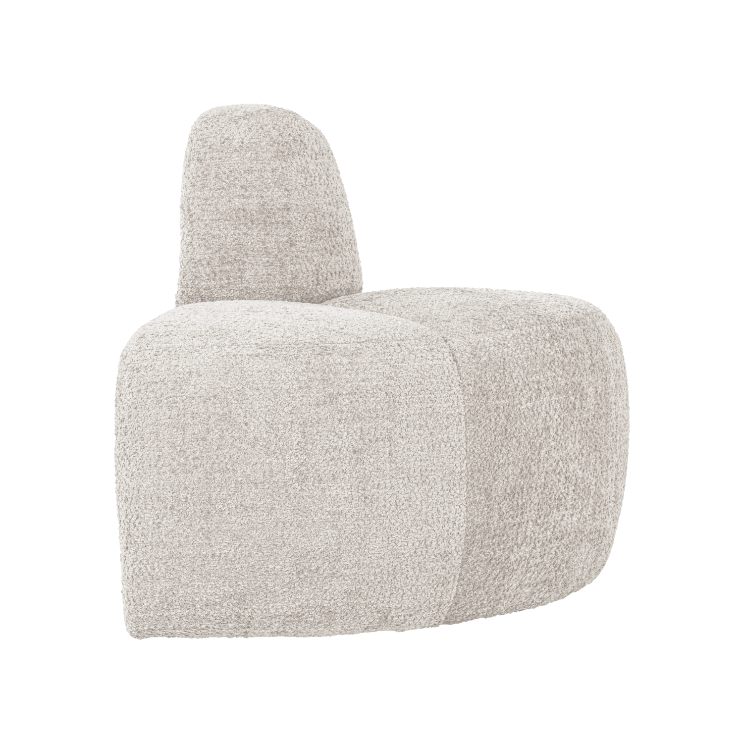 MOJO BENCH Modular Sofa - Rounded Corner Element in Ecru Chenille