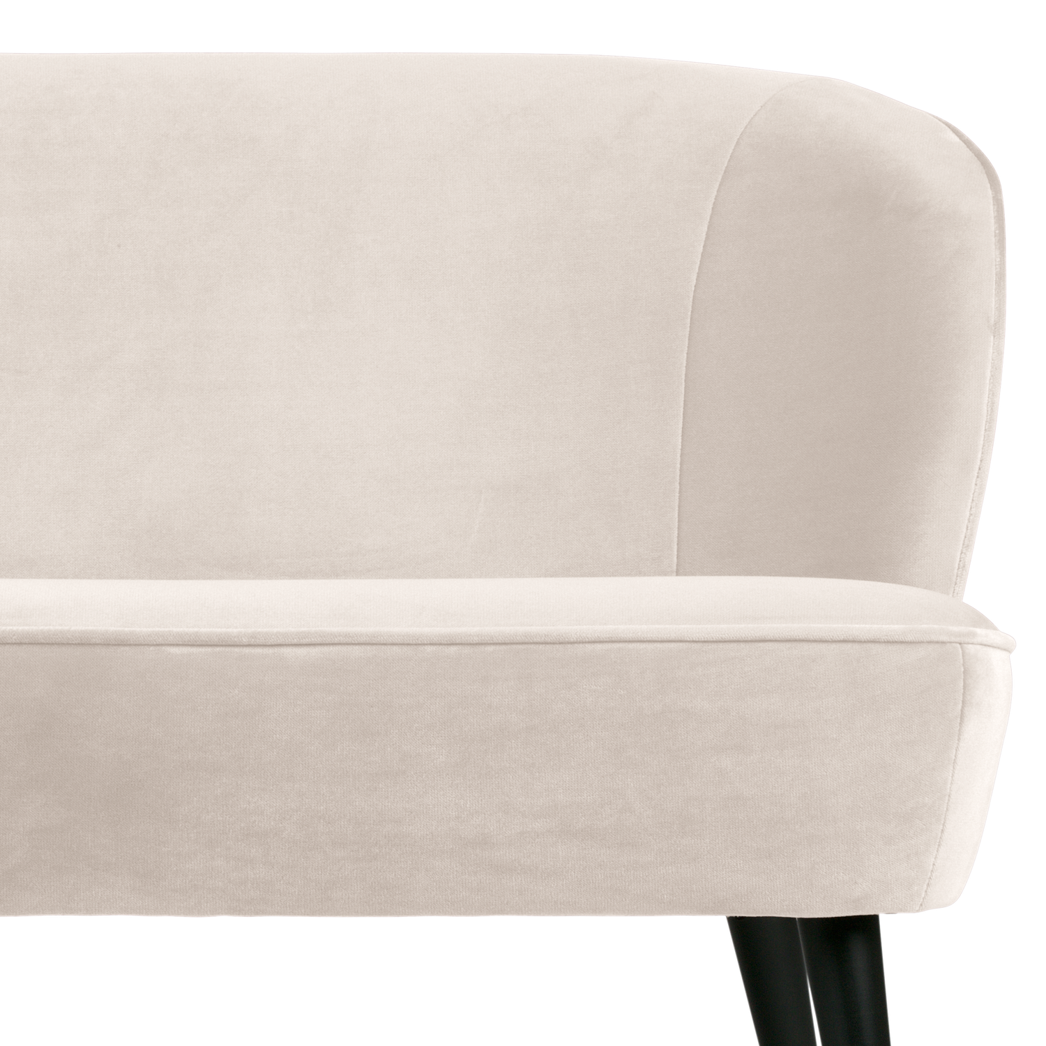 Sofa sametová SARA zlomená bílá