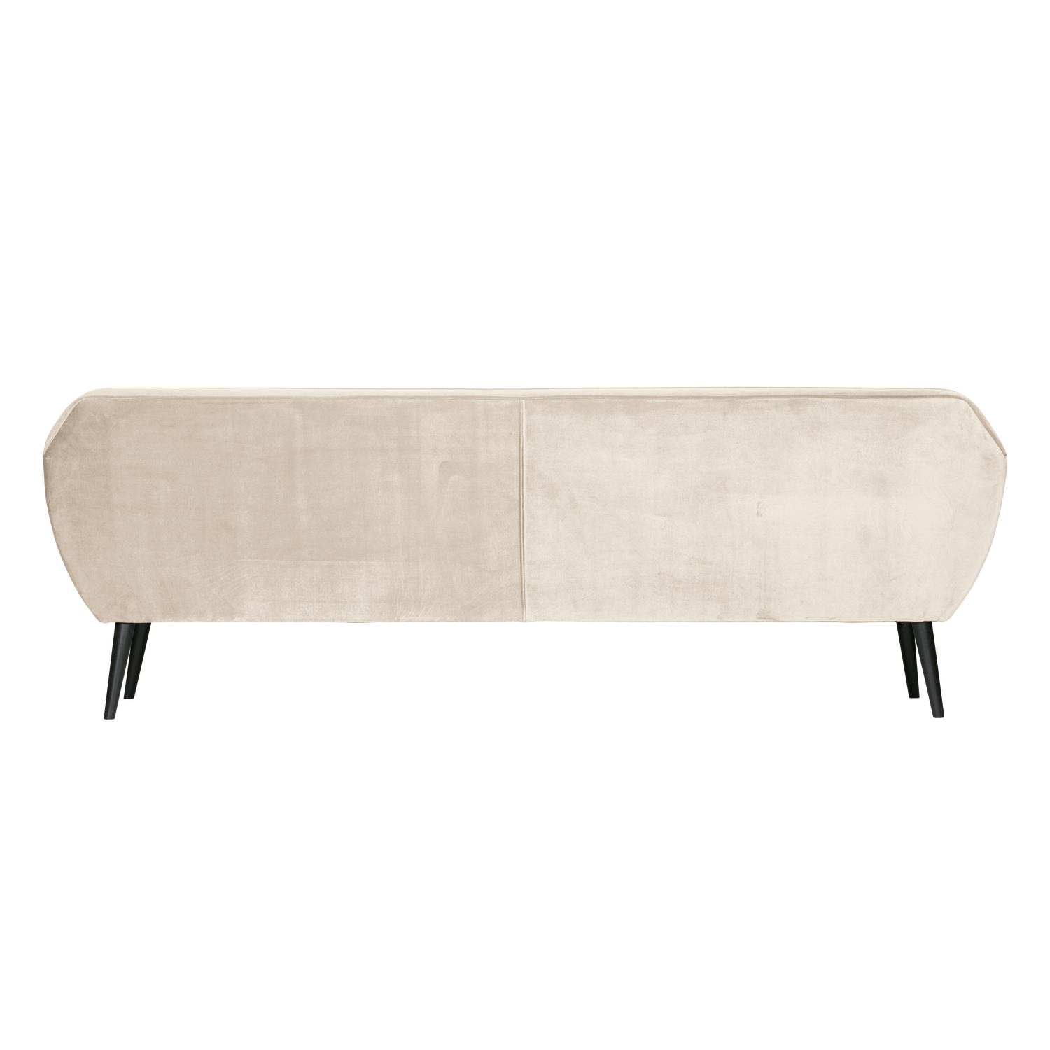 Velvet Sofa for 4 People ROCCO Broken White