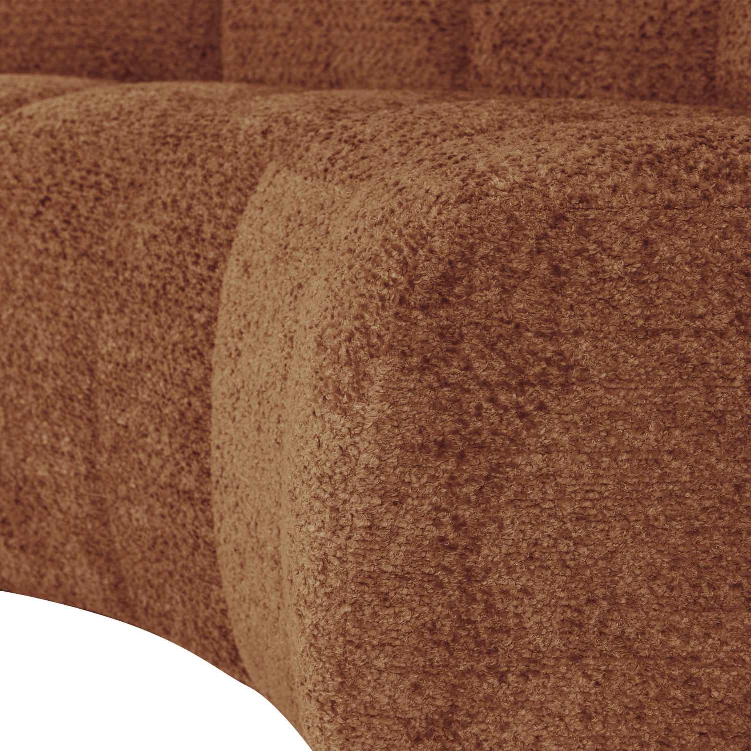 MOJO BENCH Modular Sofa - Curved Corner Element in Rusty Brown Lambswool