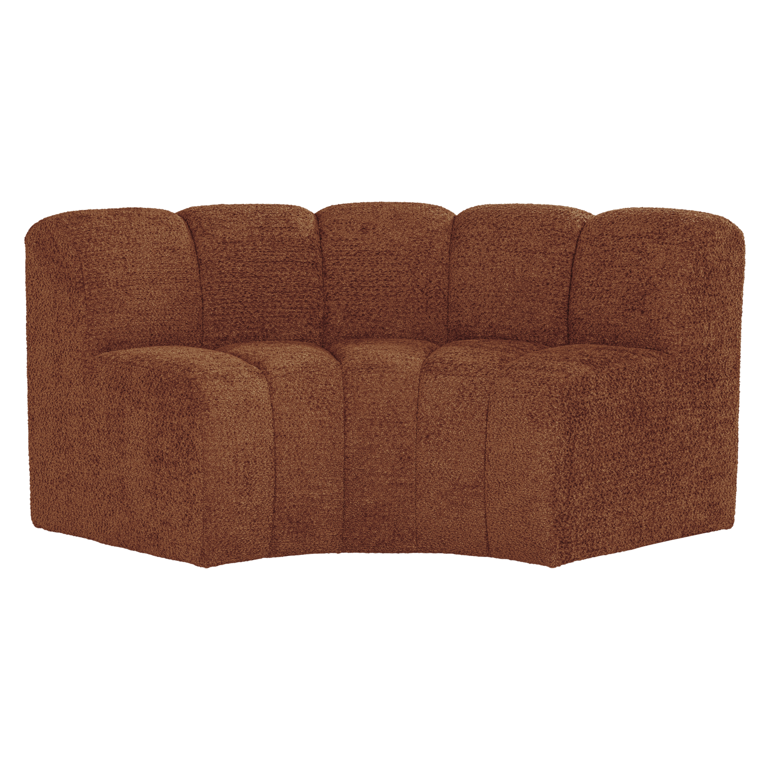 MOJO BENCH Modular Sofa - Curved Corner Element in Rusty Brown Lambswool