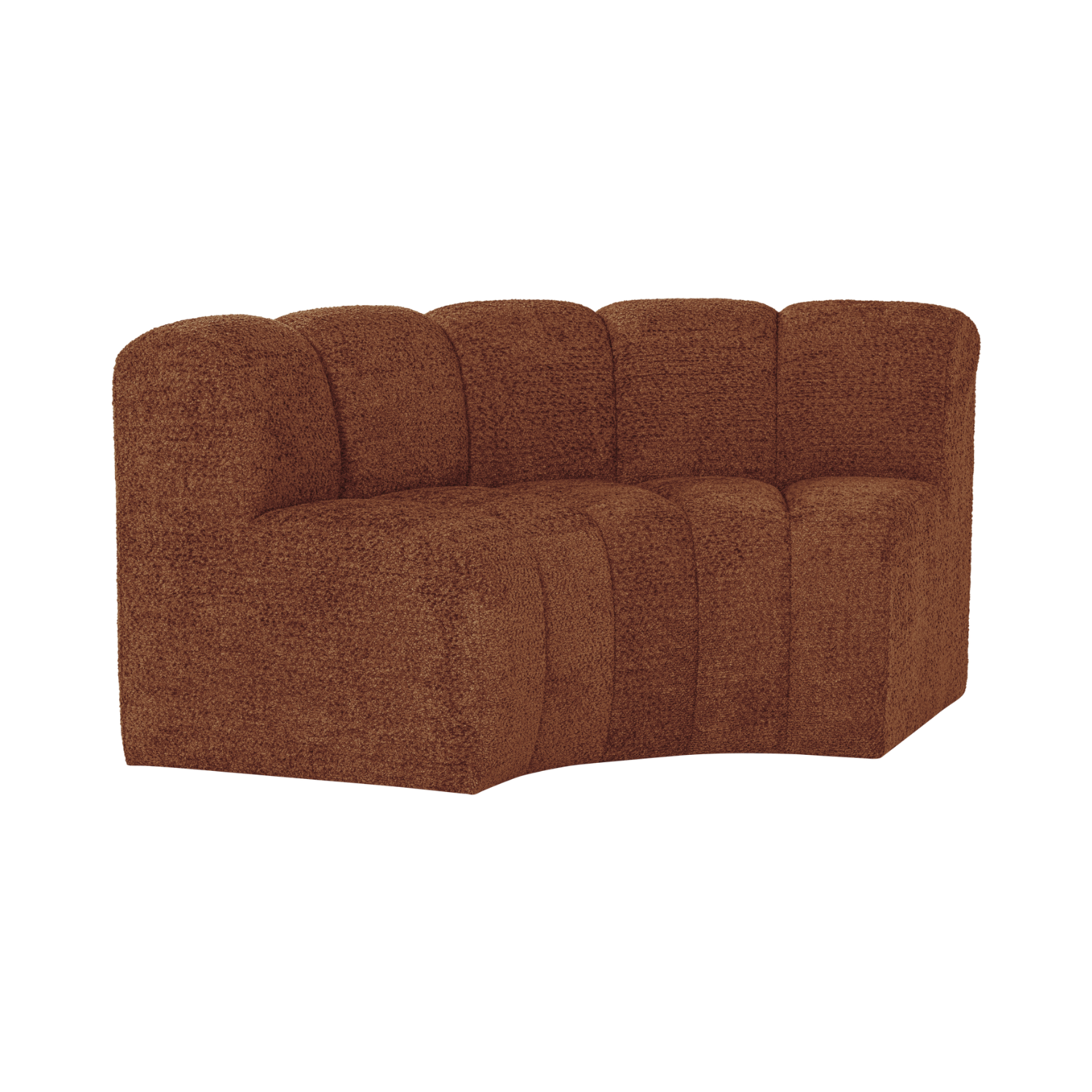 MOJO BENCH Modular Sofa - Curved Corner Element in Rusty Brown Lambswool