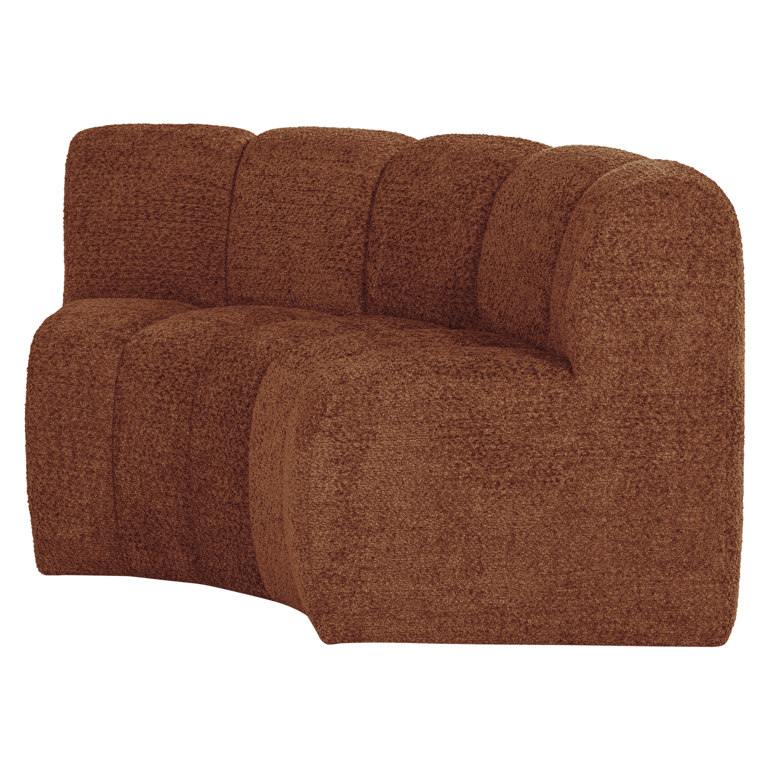 MOJO BENCH Modular Sofa - Curved Corner Element in Rusty Brown Lambswool