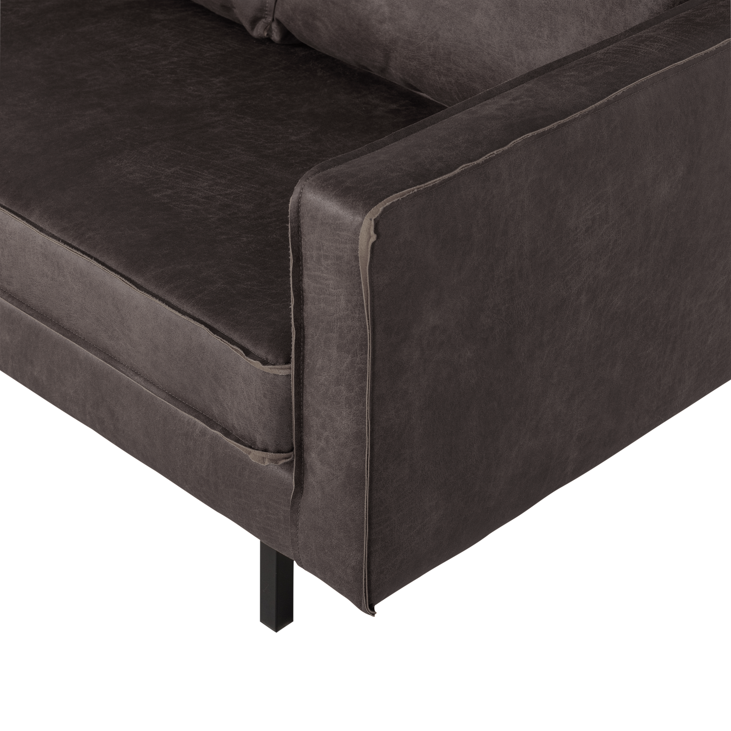 2-Seater Sofa RODEO Black Faux Leather