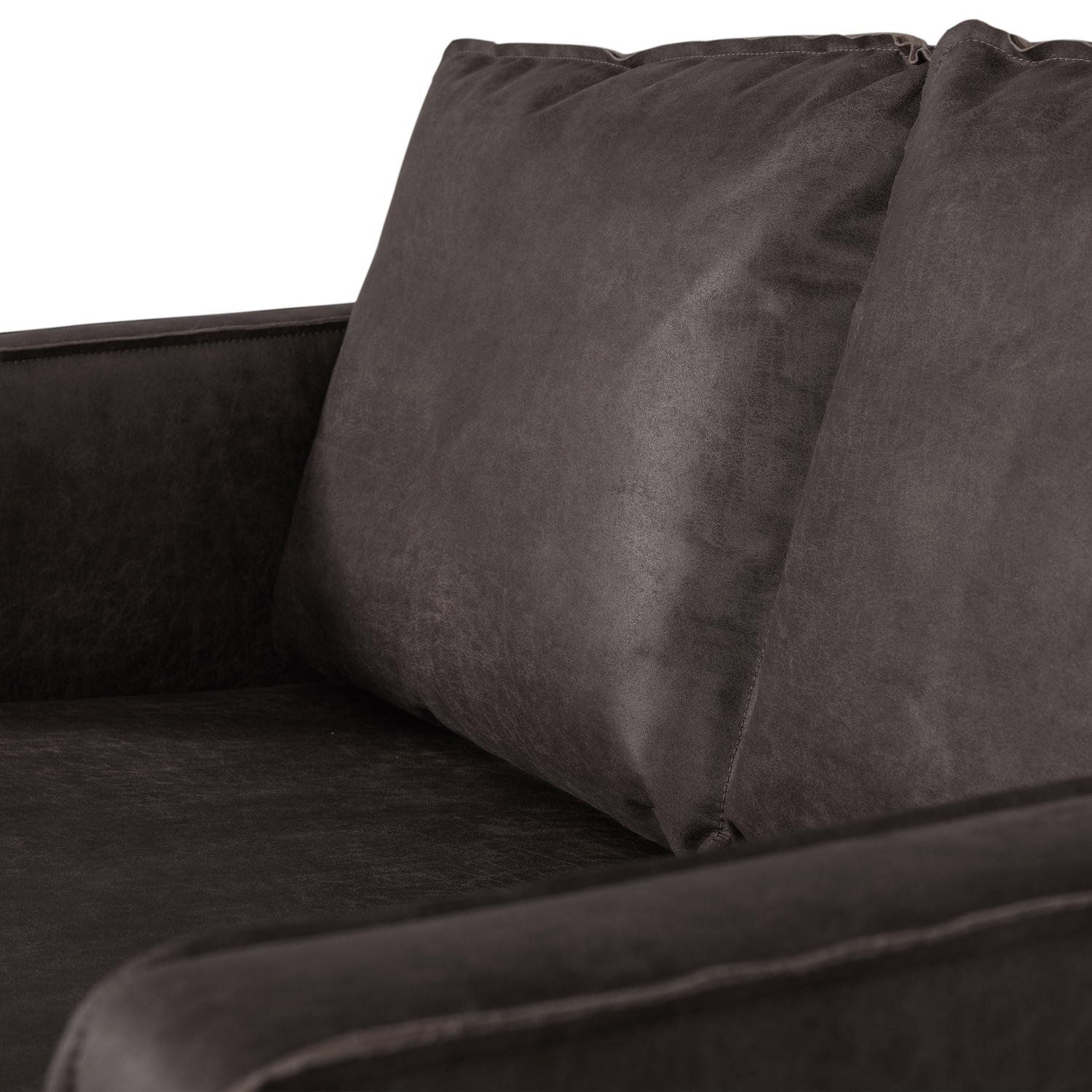 2-Seater Sofa RODEO Black Faux Leather