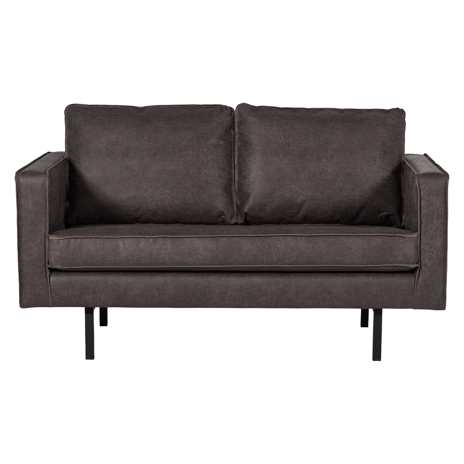 2-Seater Sofa RODEO Black Faux Leather