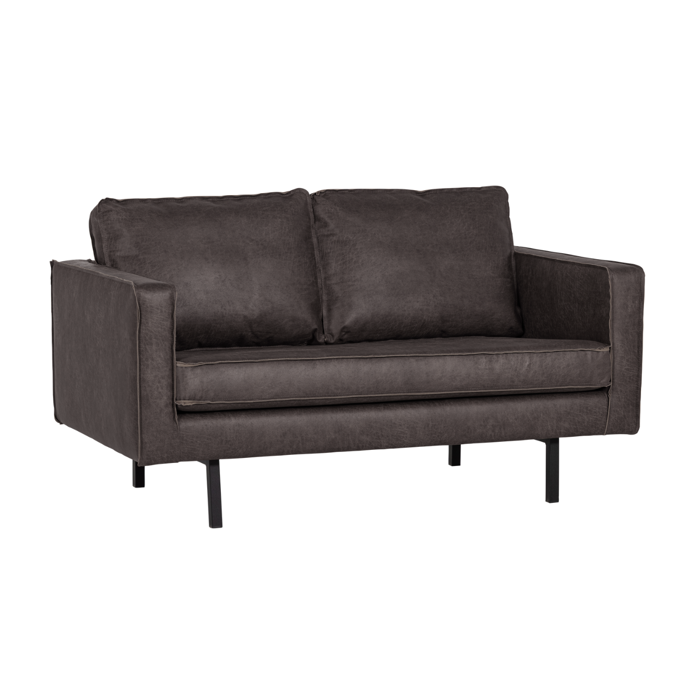 2-Seater Sofa RODEO Black Faux Leather