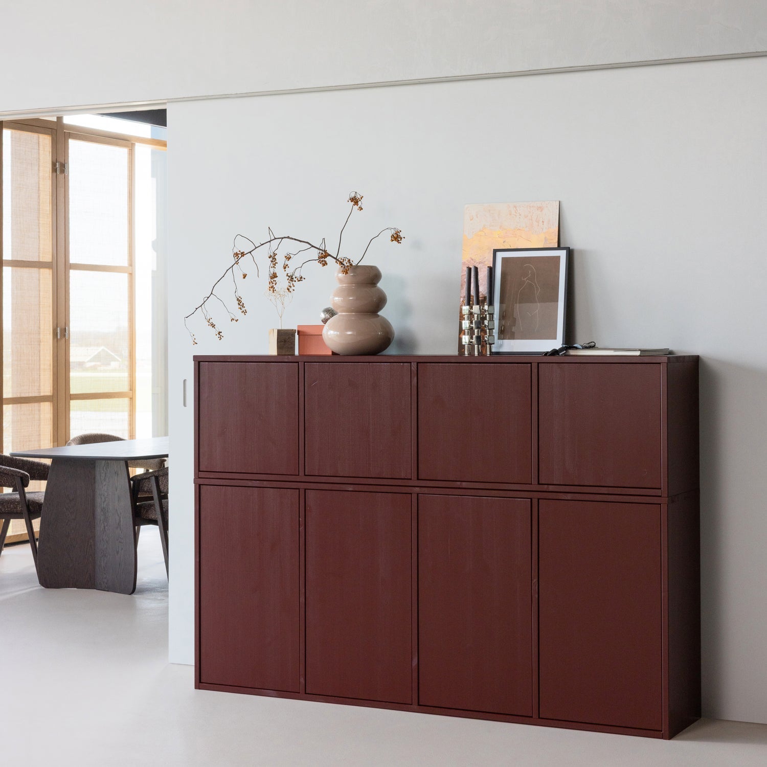 MEREL TV Cabinet Burgundy
