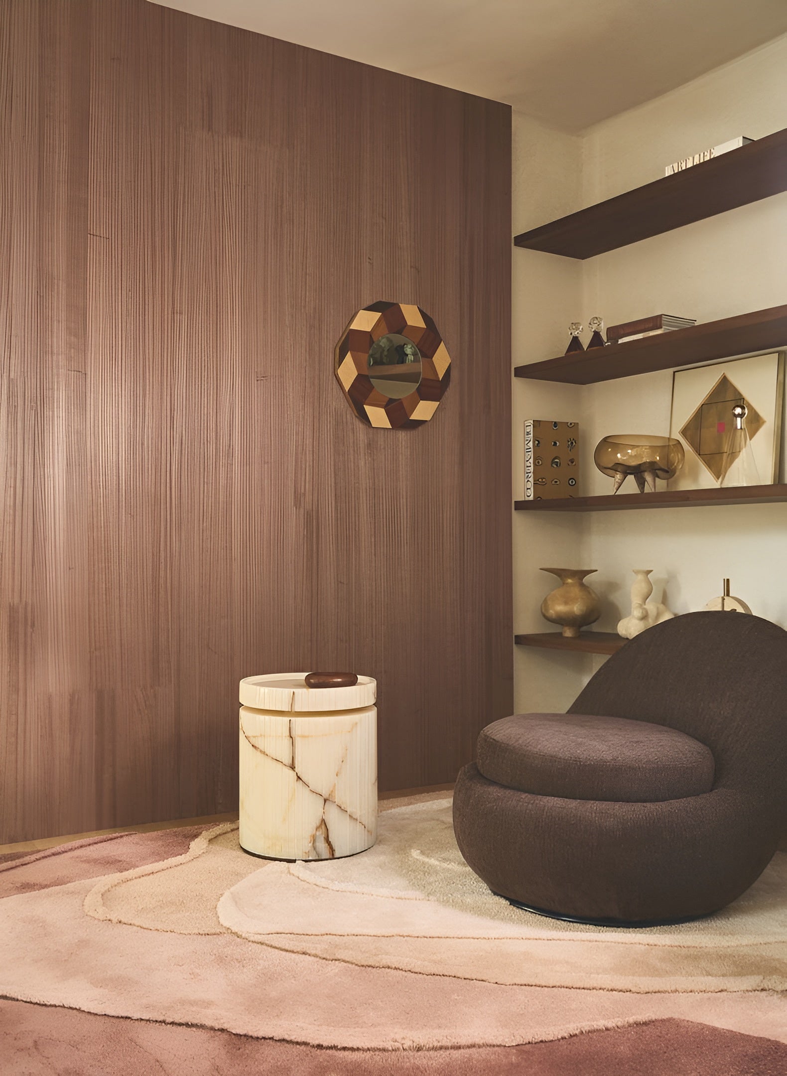 Structural wallpaper made of wooden veneer EBONY - ACACIA light brown