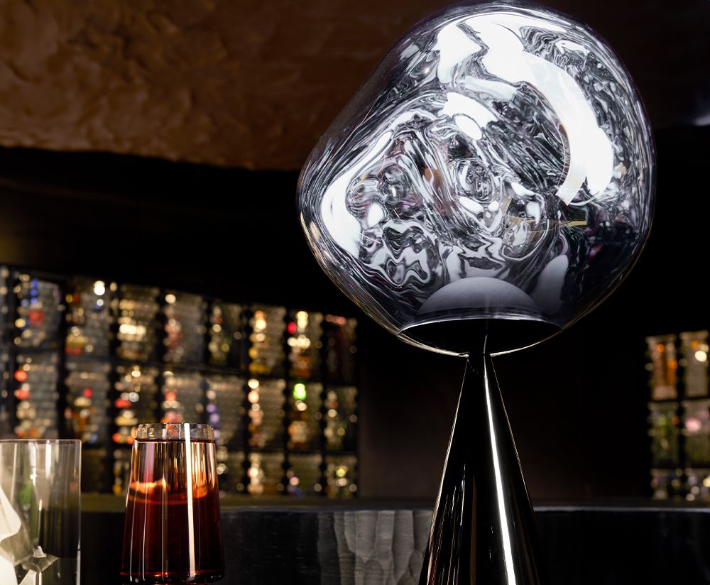 Lampa stołowa MELT dymiony – styl nowoczesny