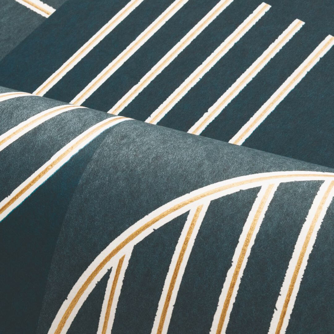 Flizelinová tapeta s geometrickým vzorem ANNÉES 30 - MARINE tmavě modrá