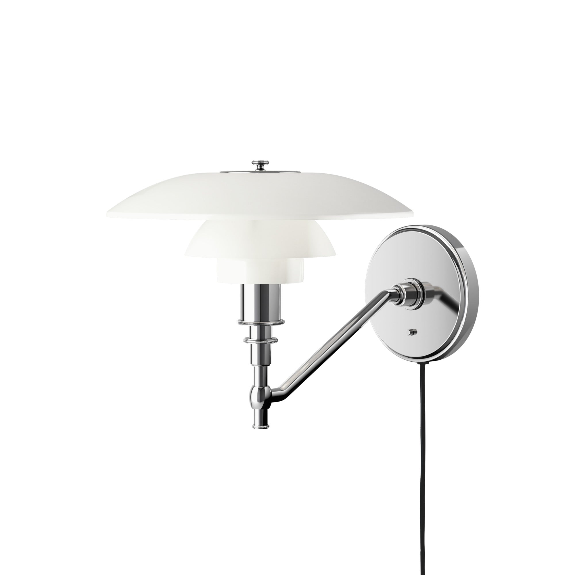 Nástěnná lampa PH 3/2 bílá s chromovaným podstavcem
