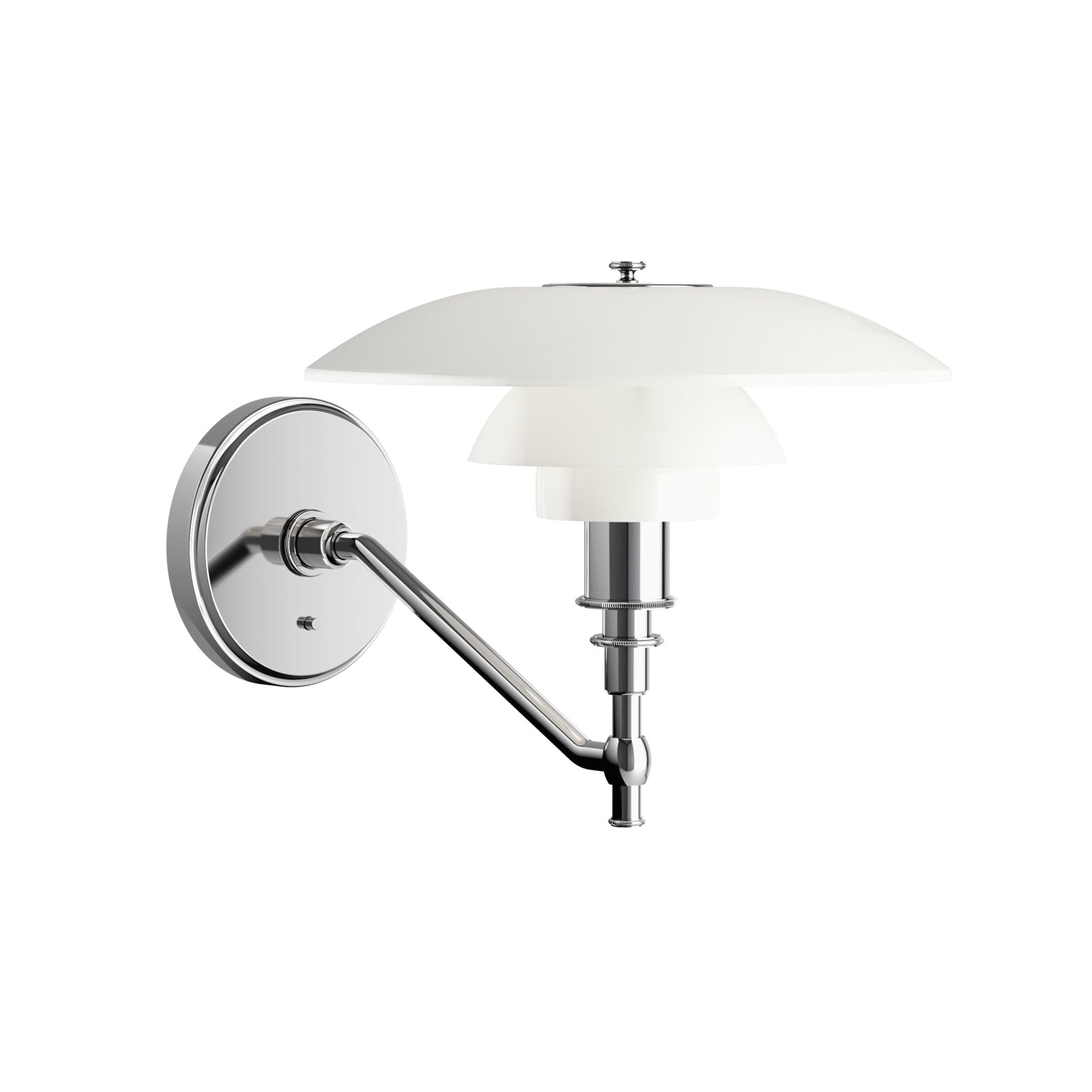 Nástěnná lampa PH 3/2 bílá s chromovaným podstavcem