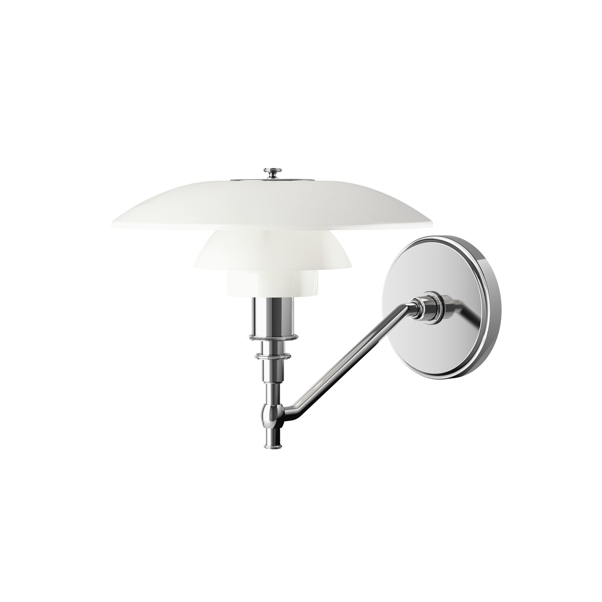 Nástěnná lampa PH 3/2 bílá s chromovaným podstavcem