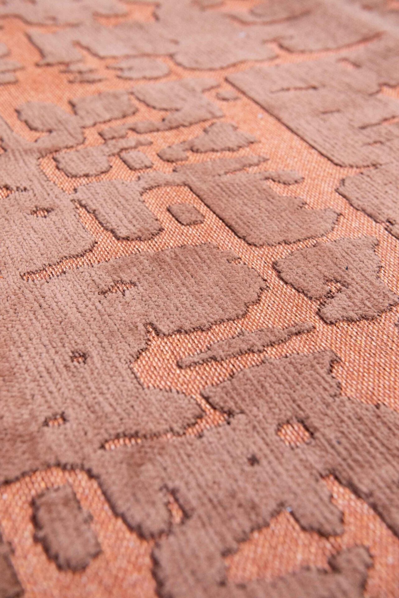 Round rug Baobab for salmon copper