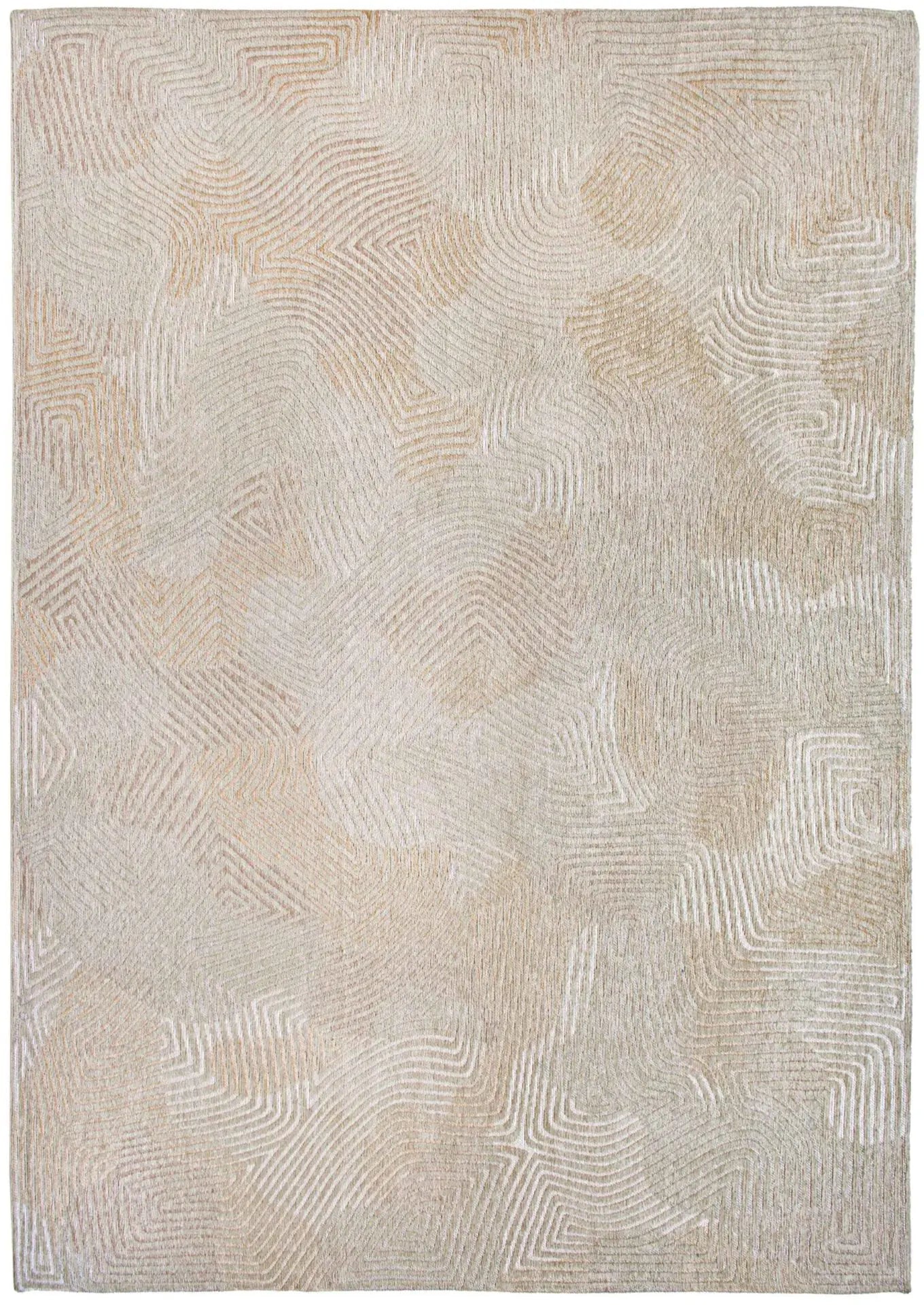 Oval Rug CORAL SHELL BEIGE beige with white