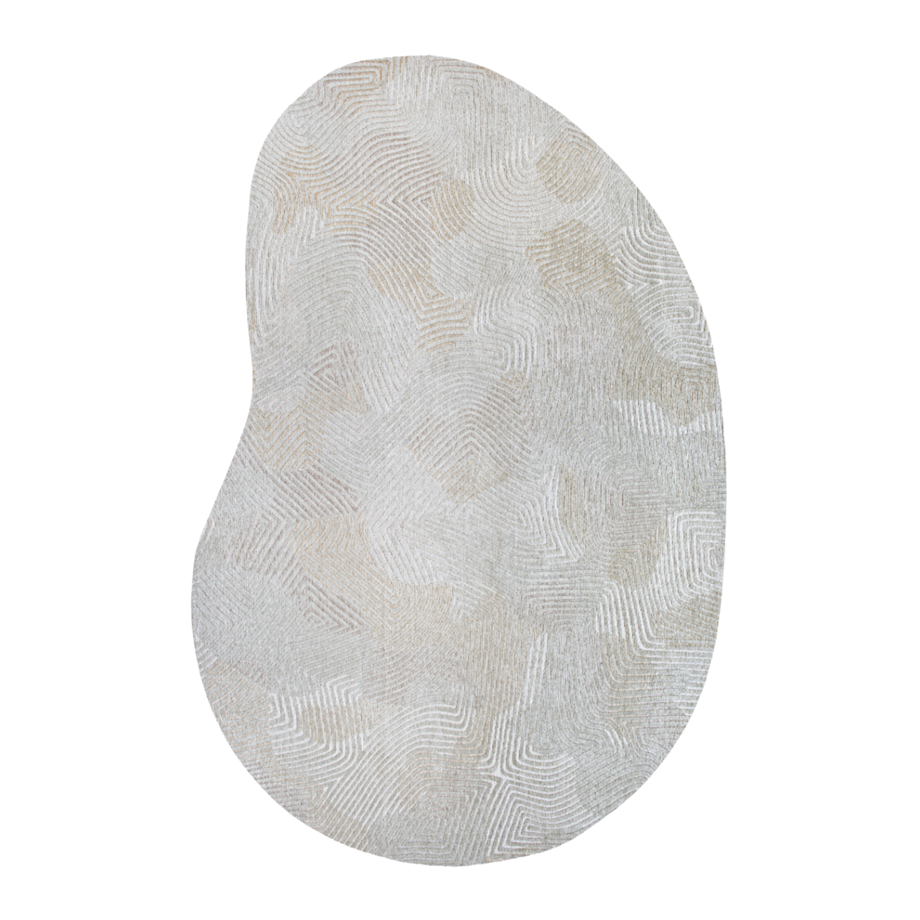 Oval Rug CORAL SHELL BEIGE beige with white