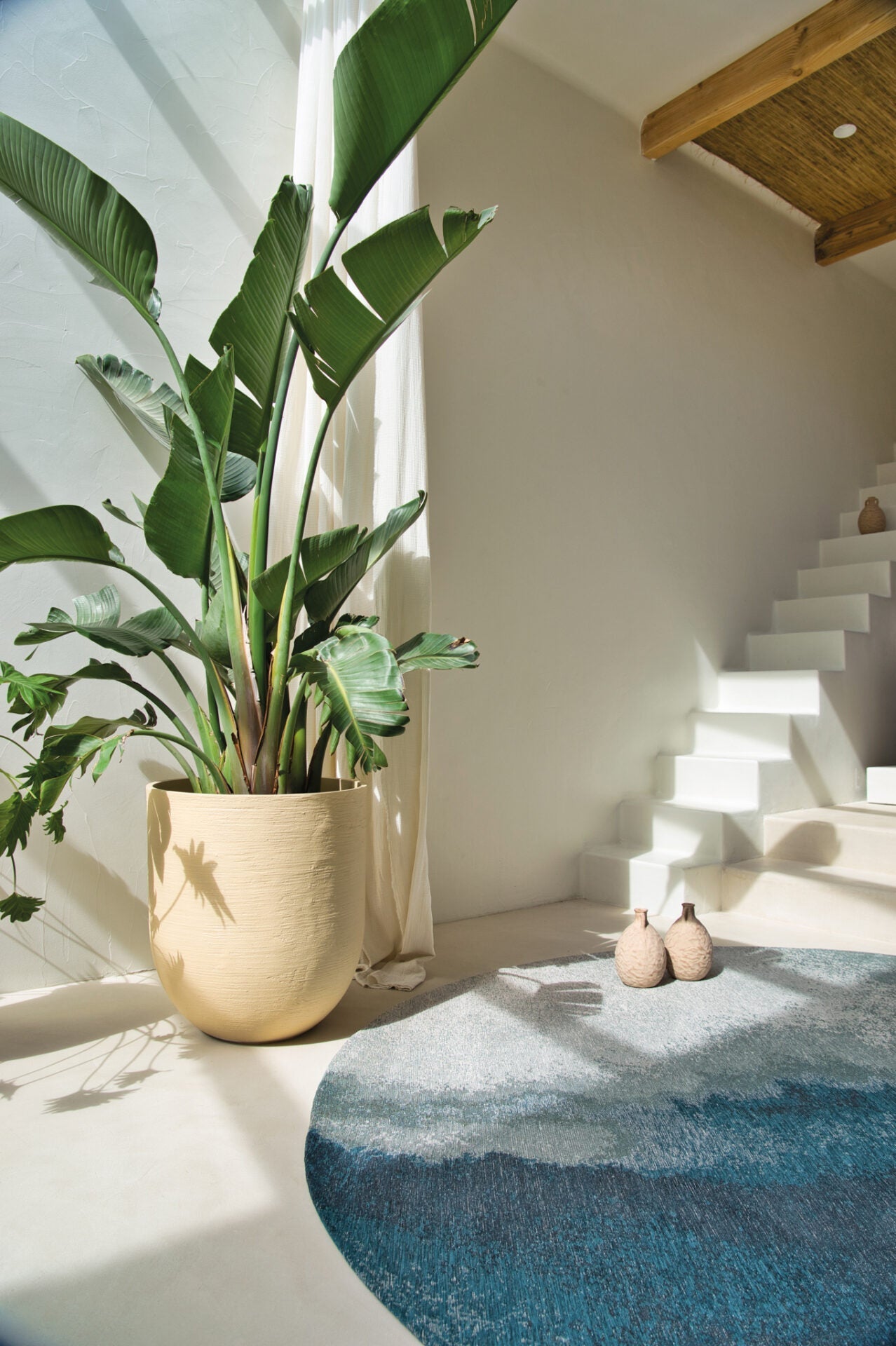 Kulatý koberec LAGOON INKJET modrý