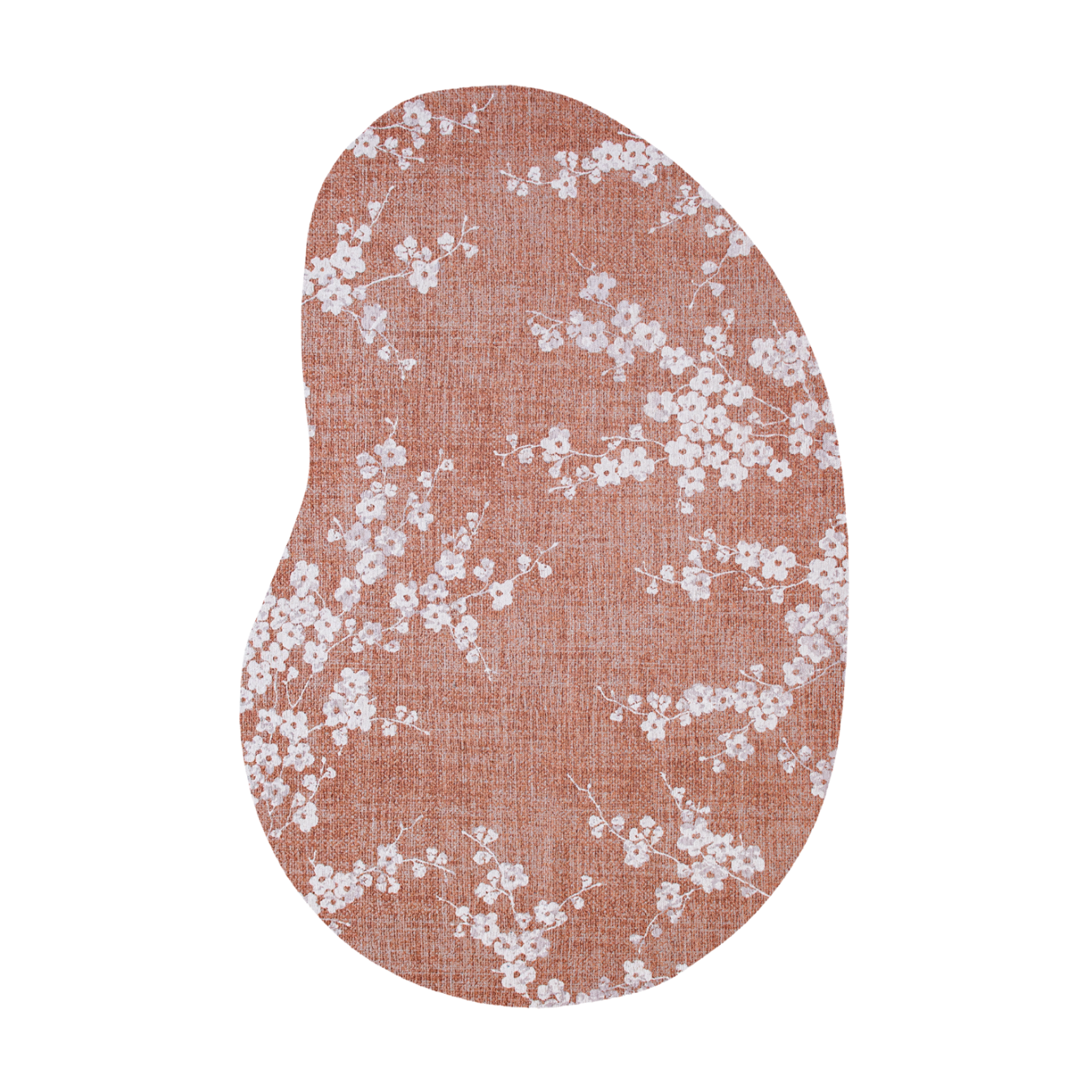 Oval rug SAKURA pink with white
