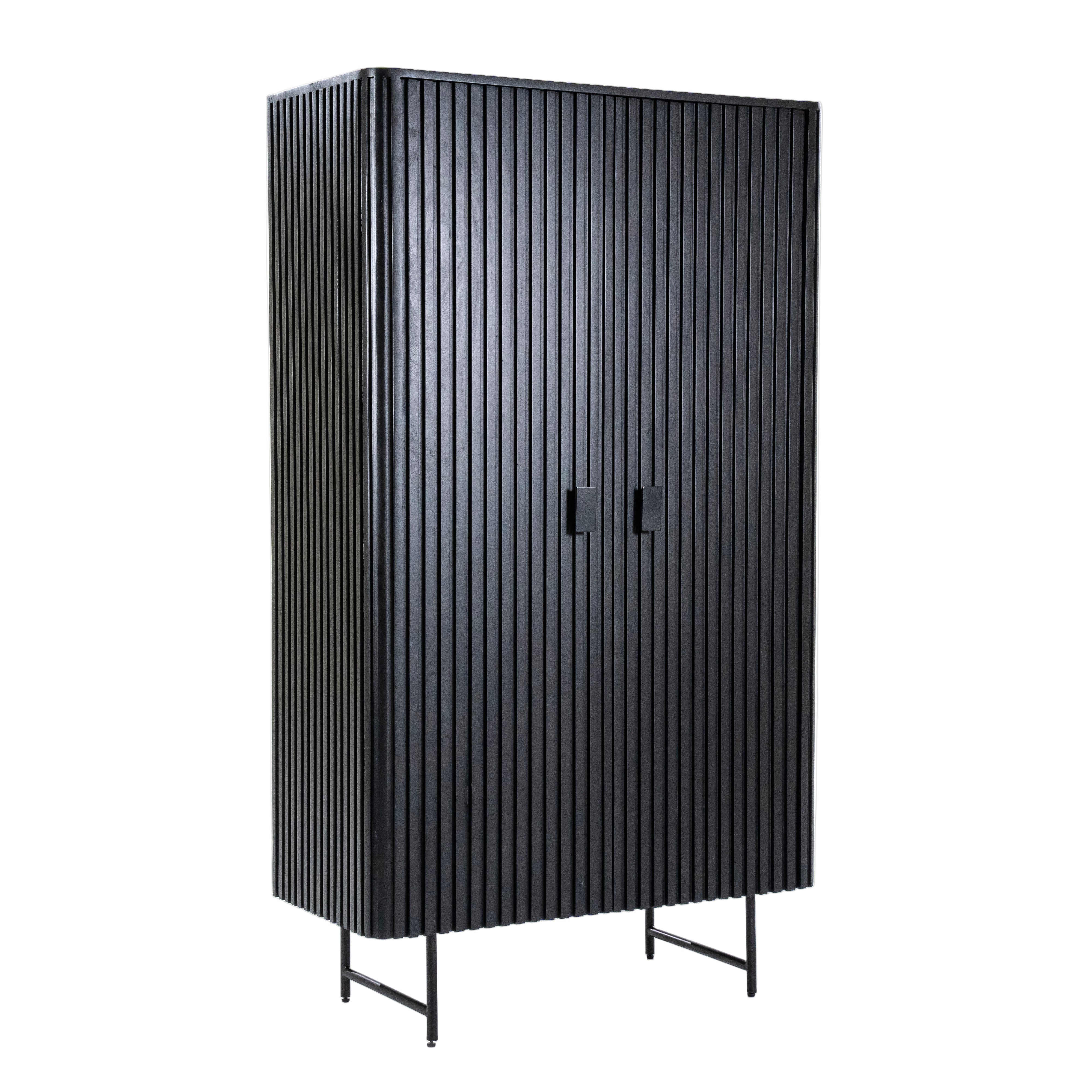 REMI wardrobe black mango wood