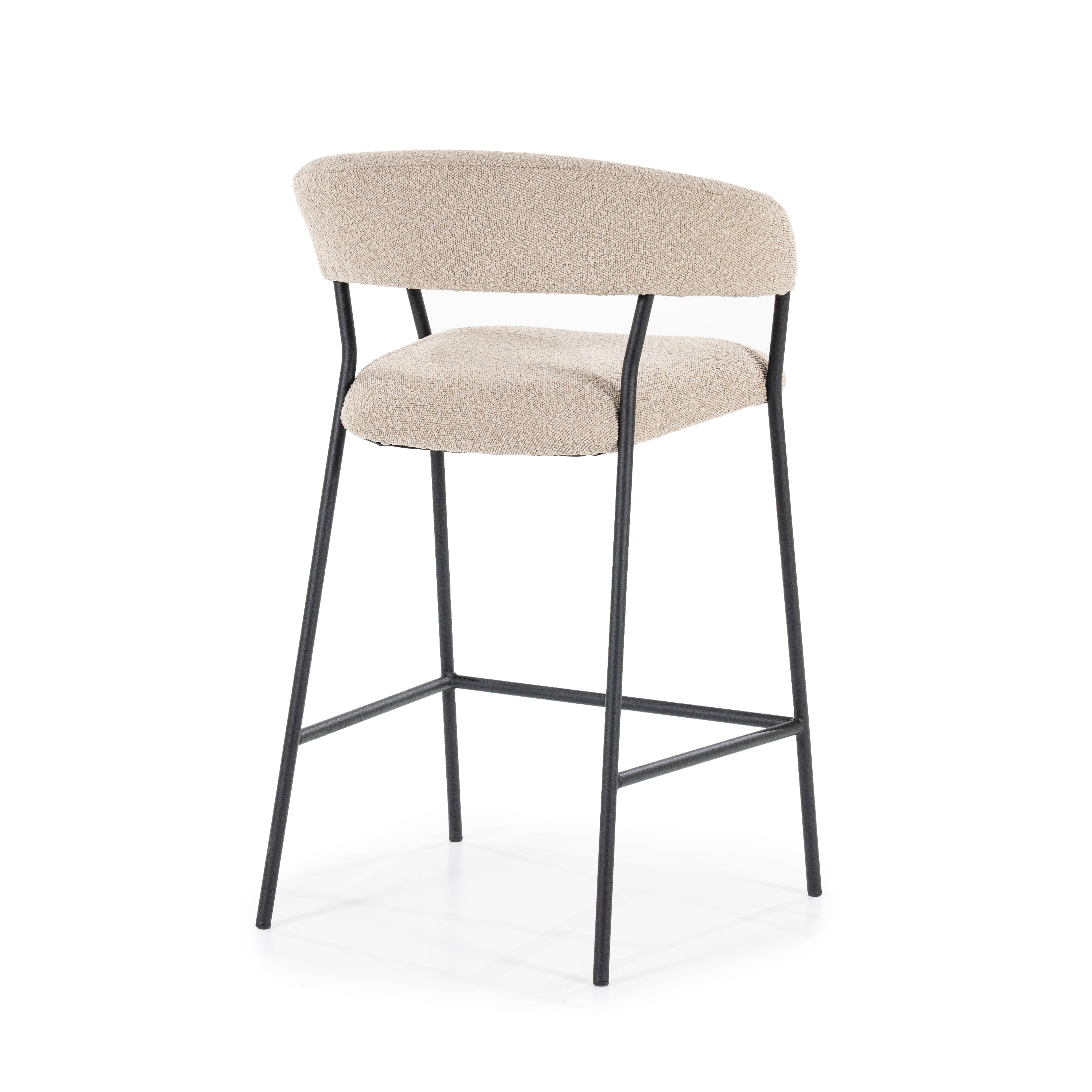 LUKA stool taupe with black base