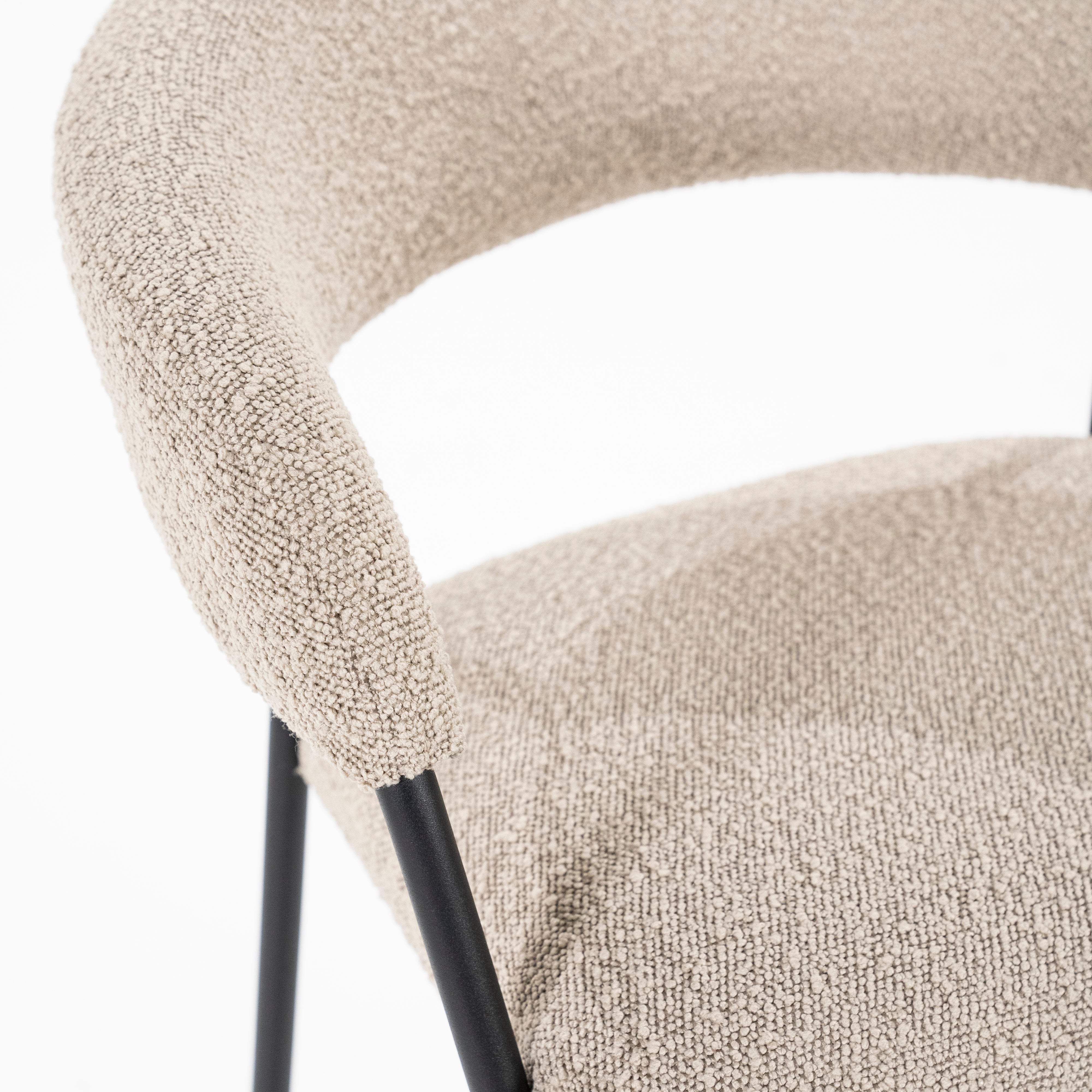 LUKA stool taupe with black base