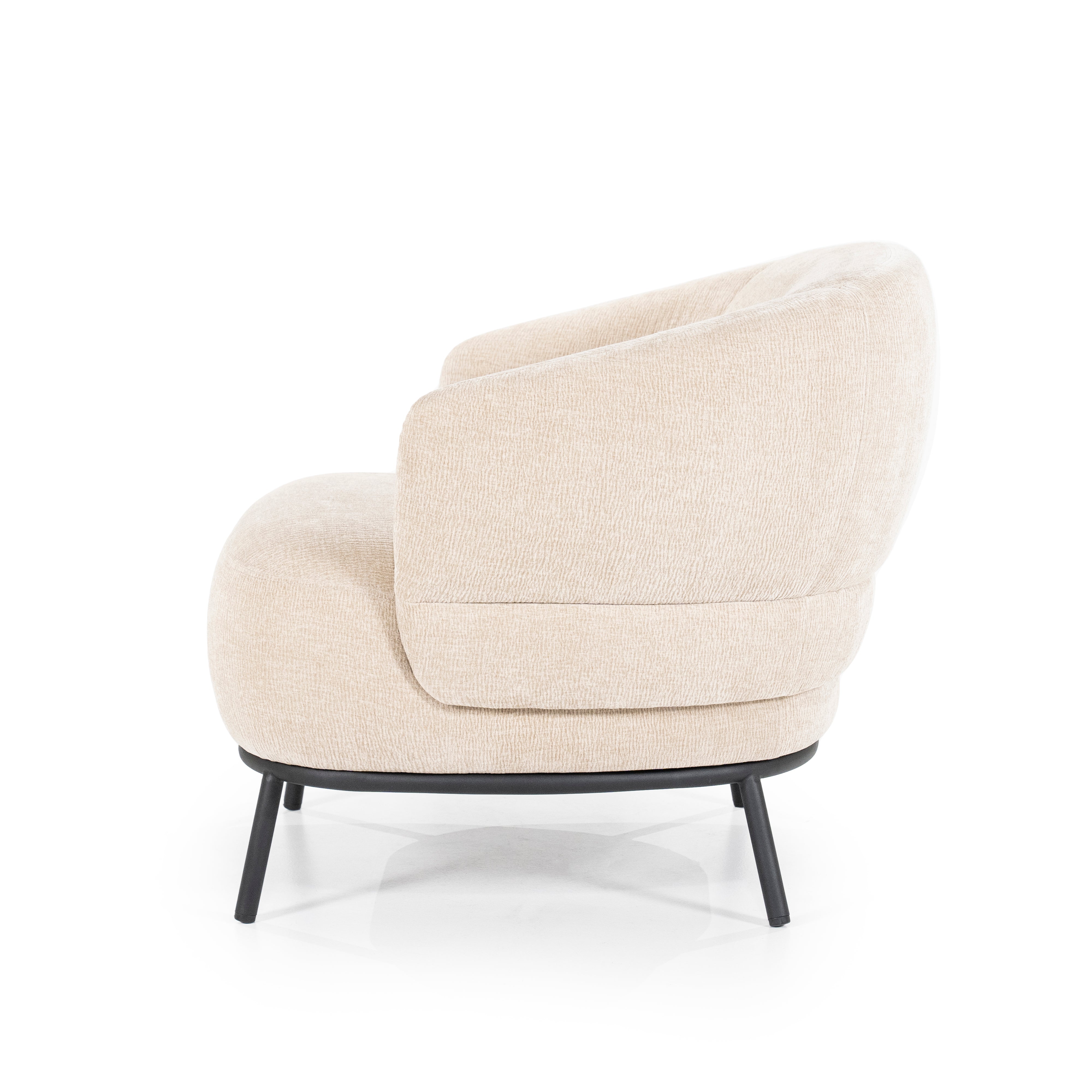 DAVID beige armchair with black base
