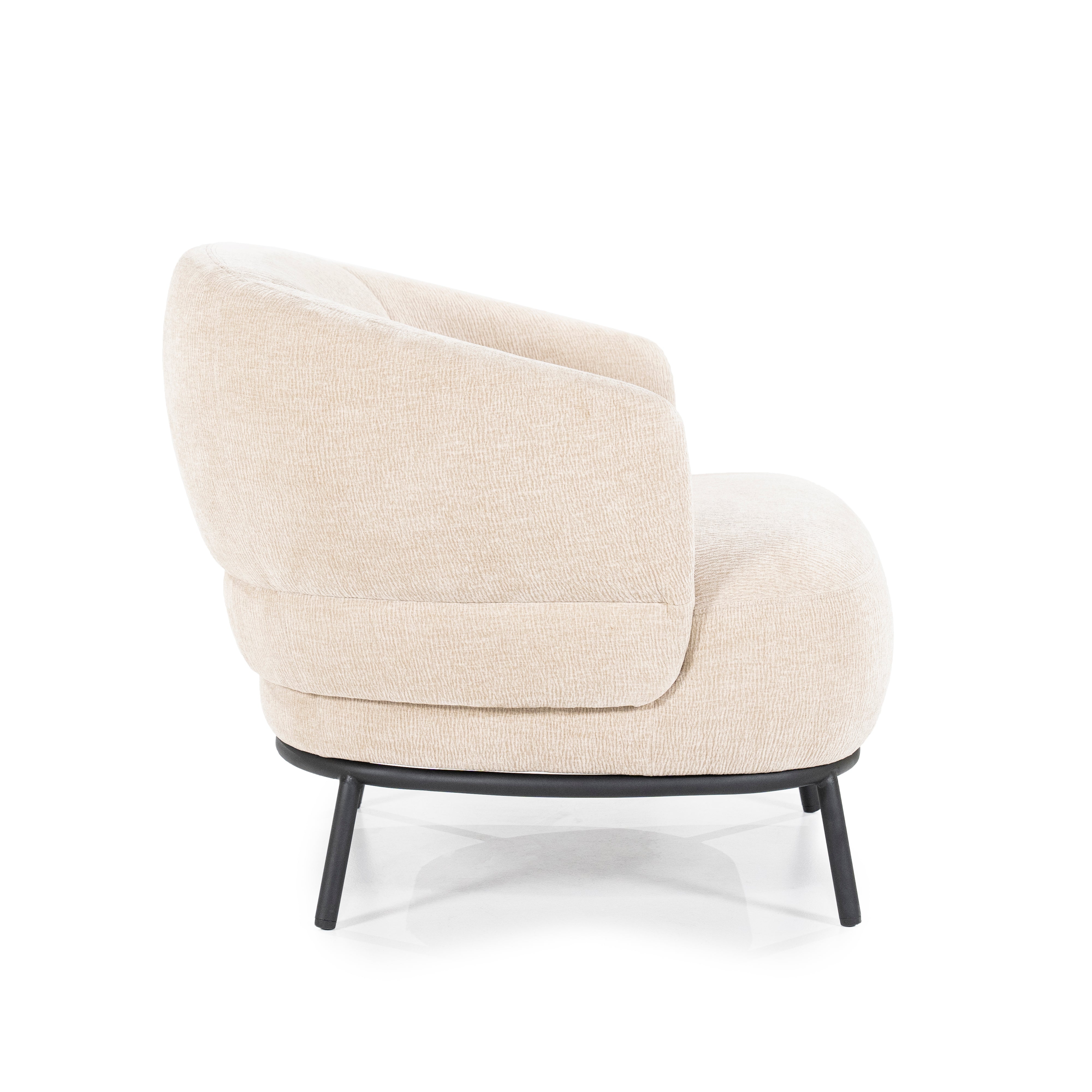 DAVID beige armchair with black base