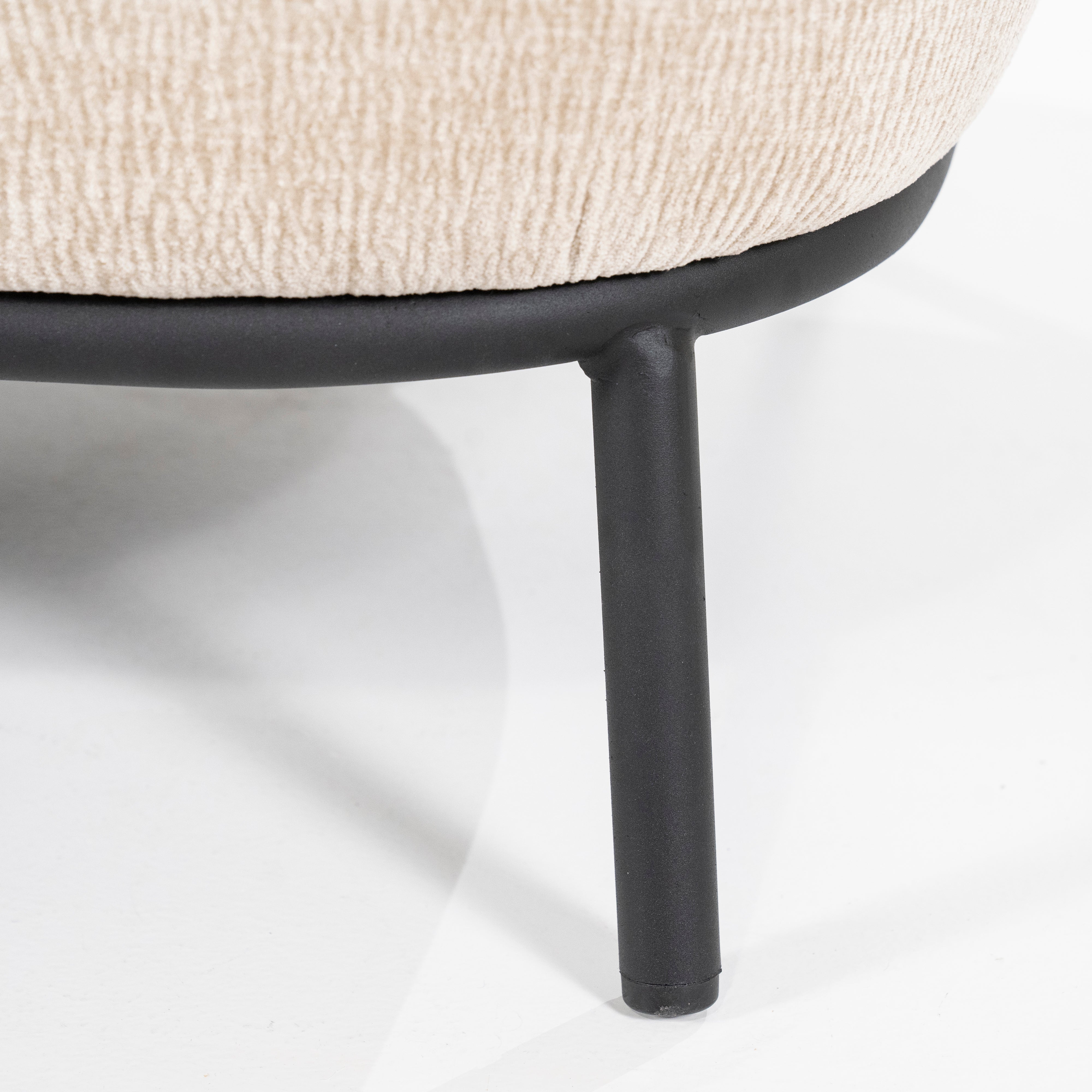 DAVID beige armchair with black base