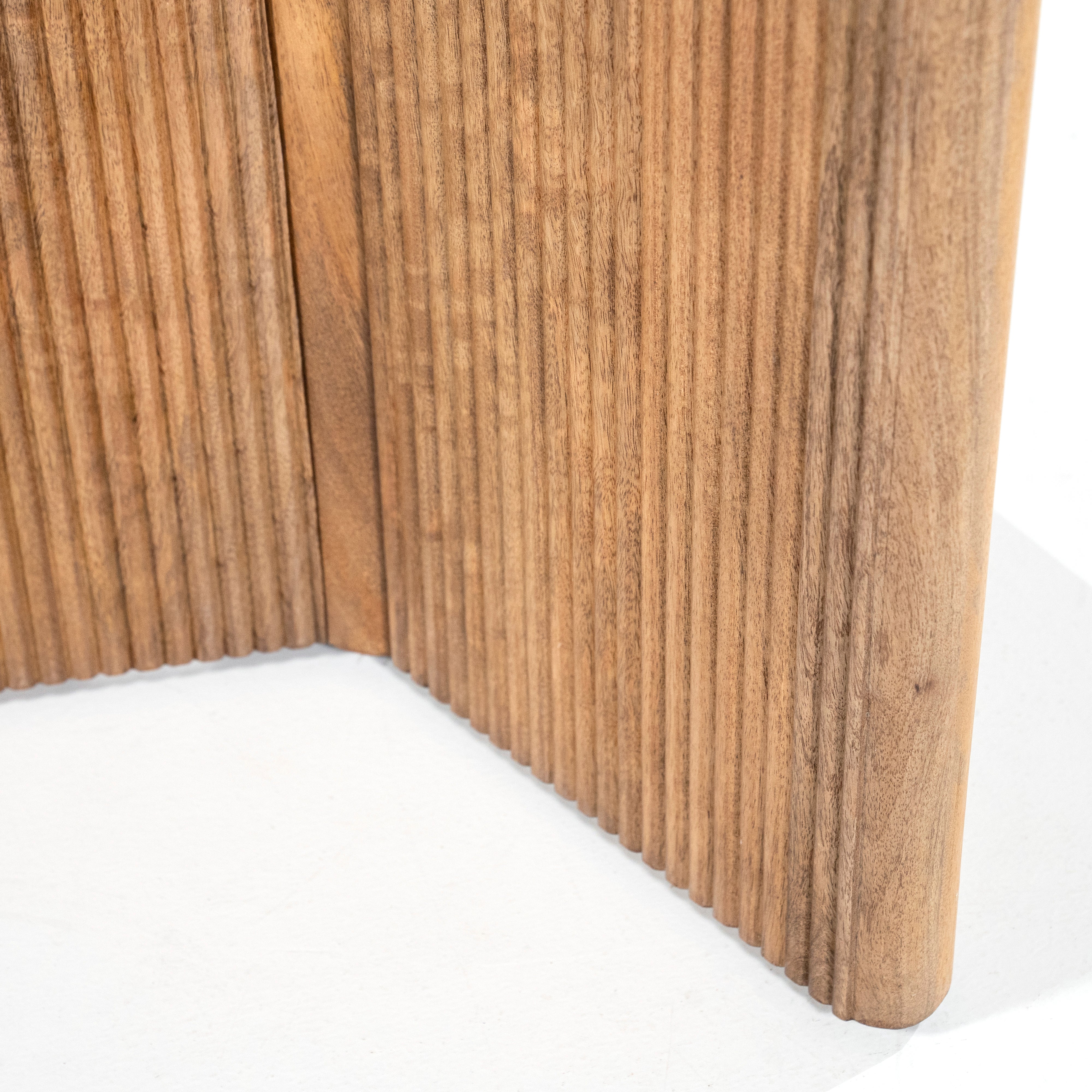 Round Table SARA Light Beige Travertine with Mango Wood