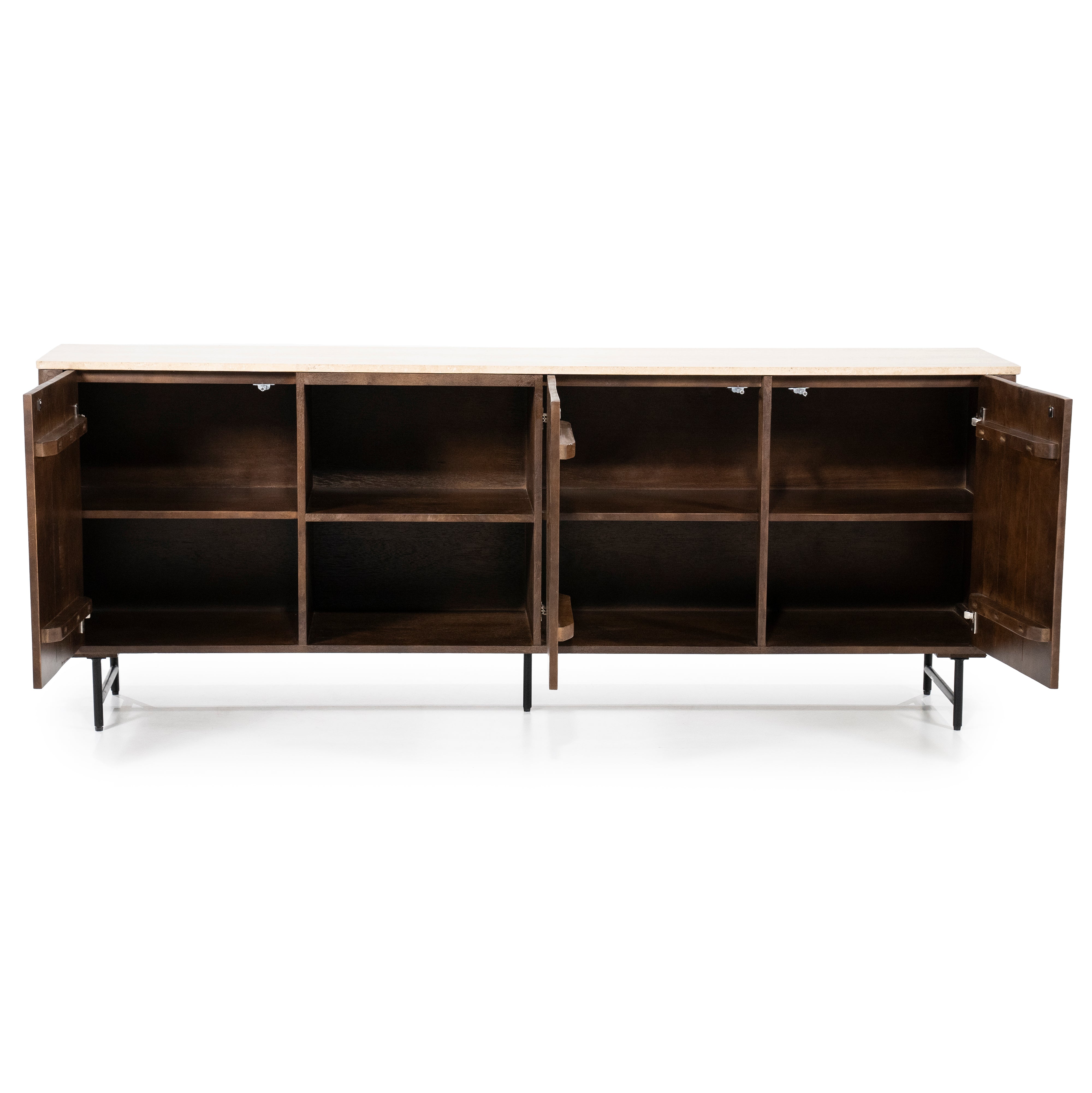 LIO chest of drawers brown mango wood with travertine