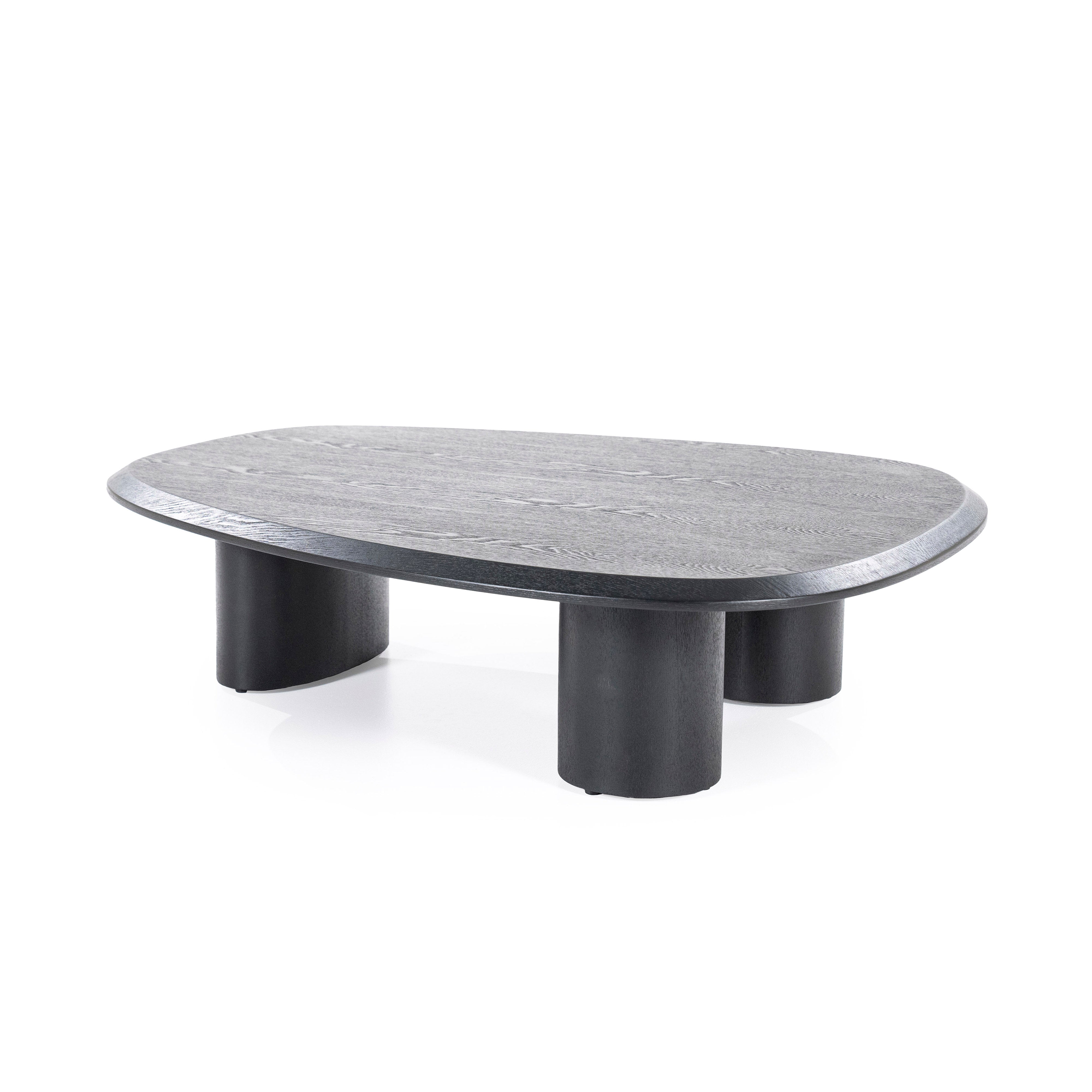 WALTER black coffee table oak veneer