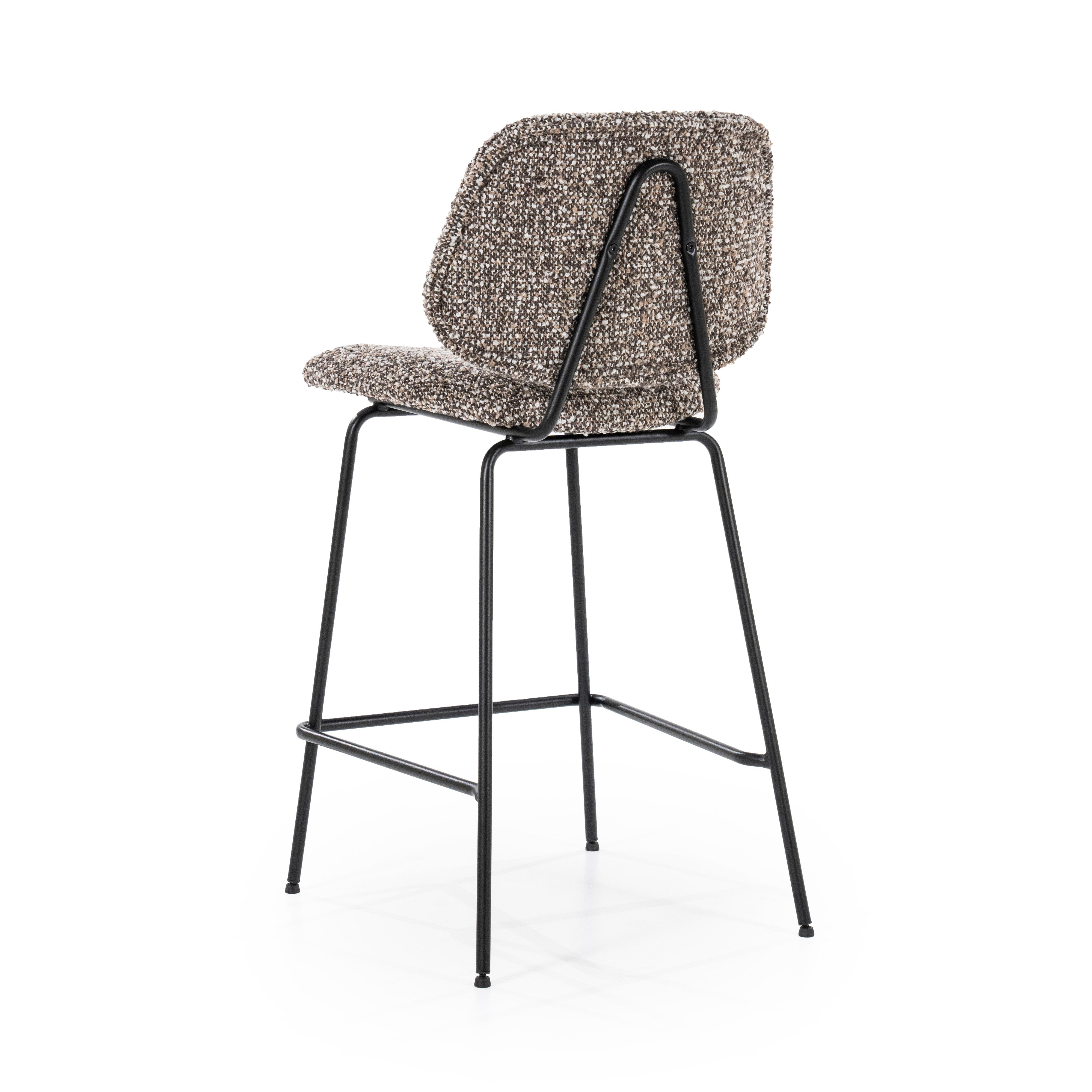 JON Gray Melange Stool with Black Base