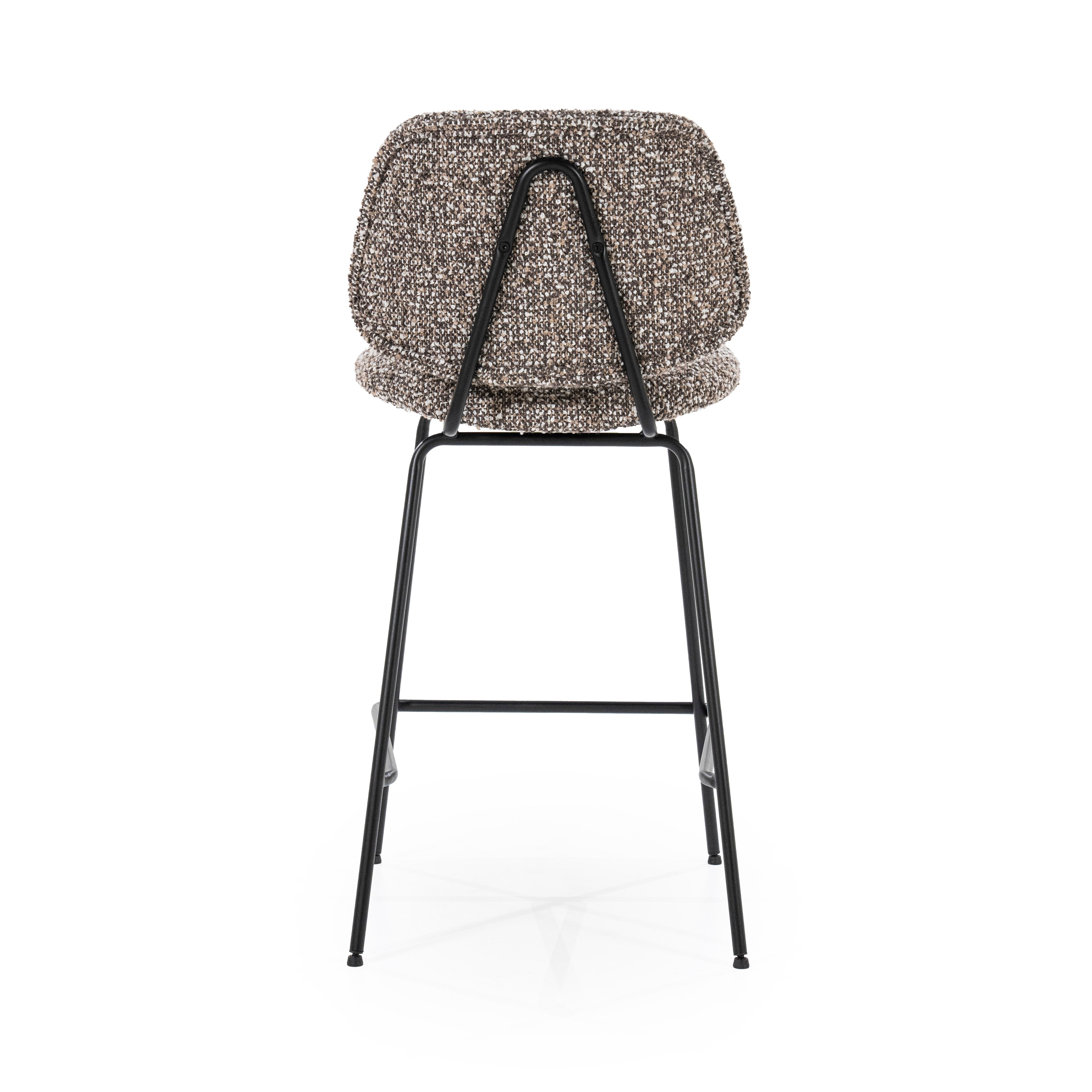 JON Gray Melange Stool with Black Base