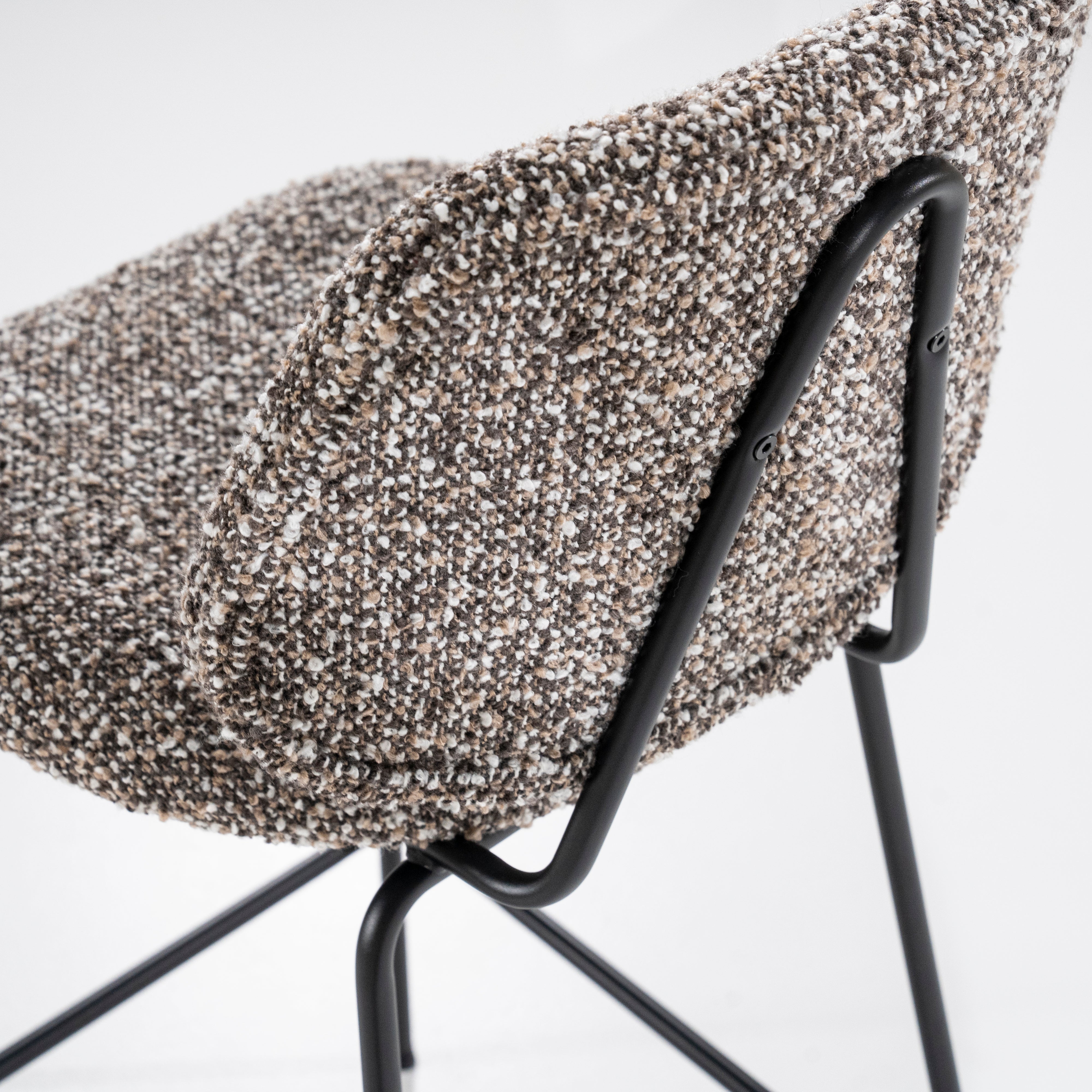 JON Gray Melange Stool with Black Base