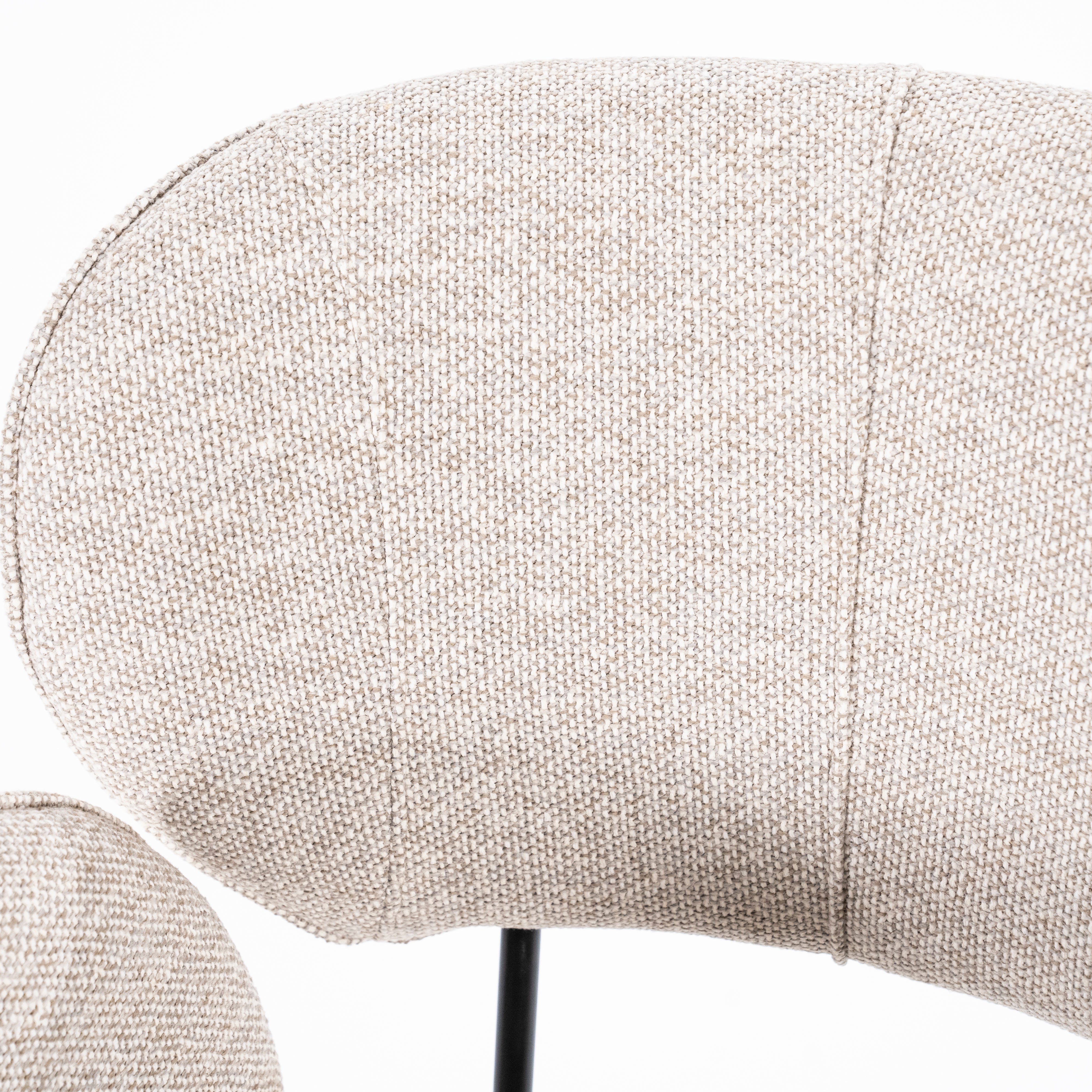 Židle ROSALIN béžová s černým podstavcem
