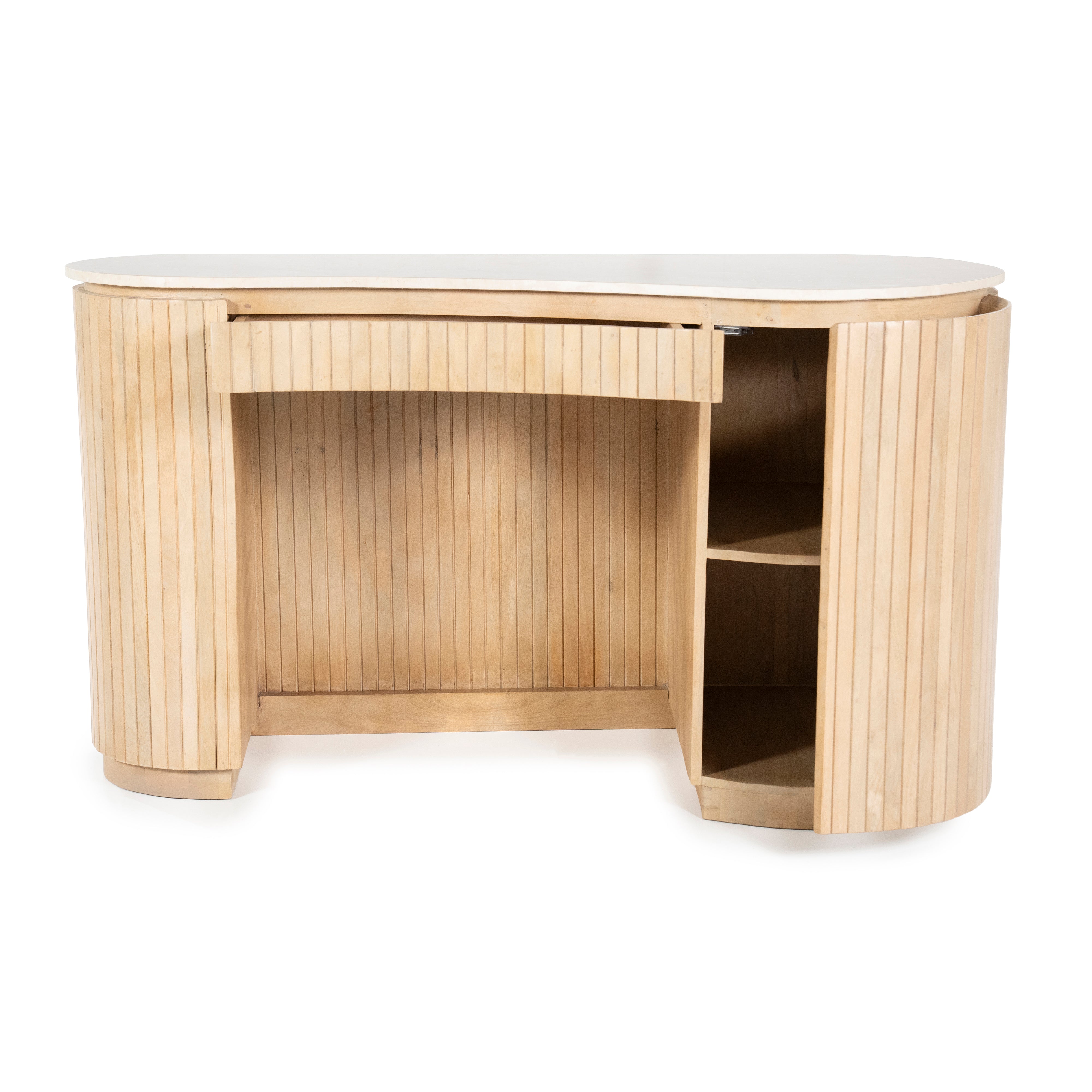 KIRA Desk made of mango wood with a marble top
