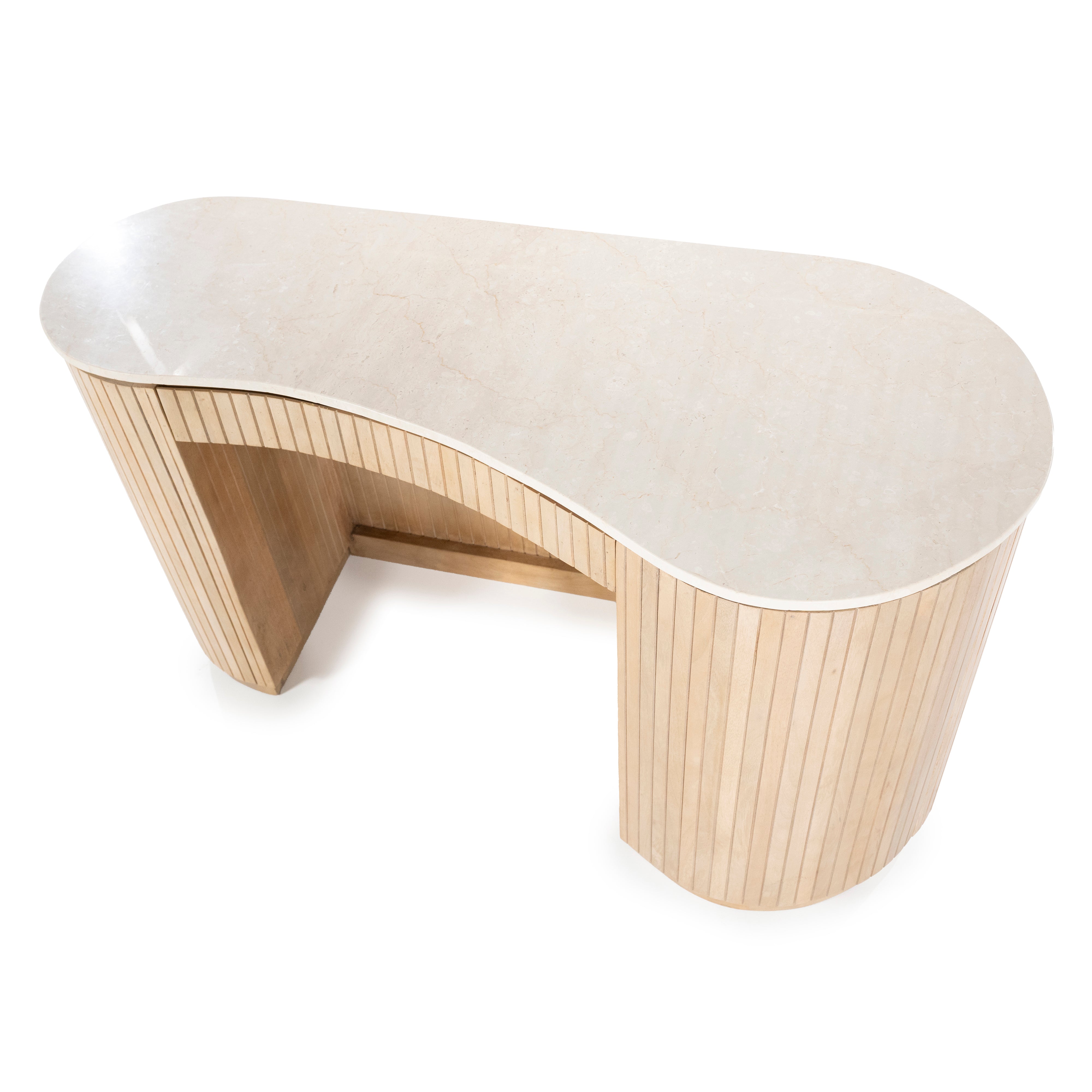 KIRA Desk made of mango wood with a marble top