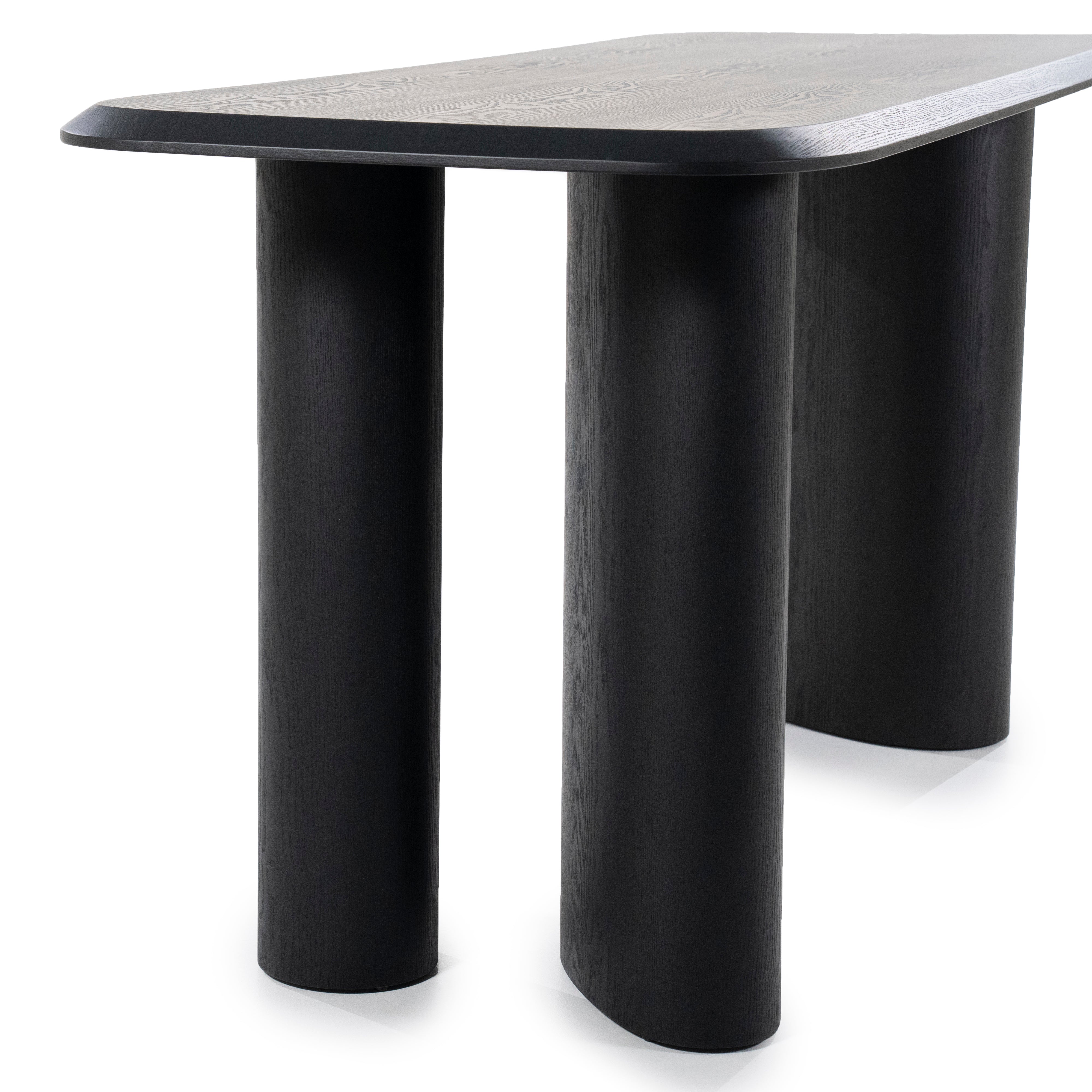 WALTER black bar table oak veneer