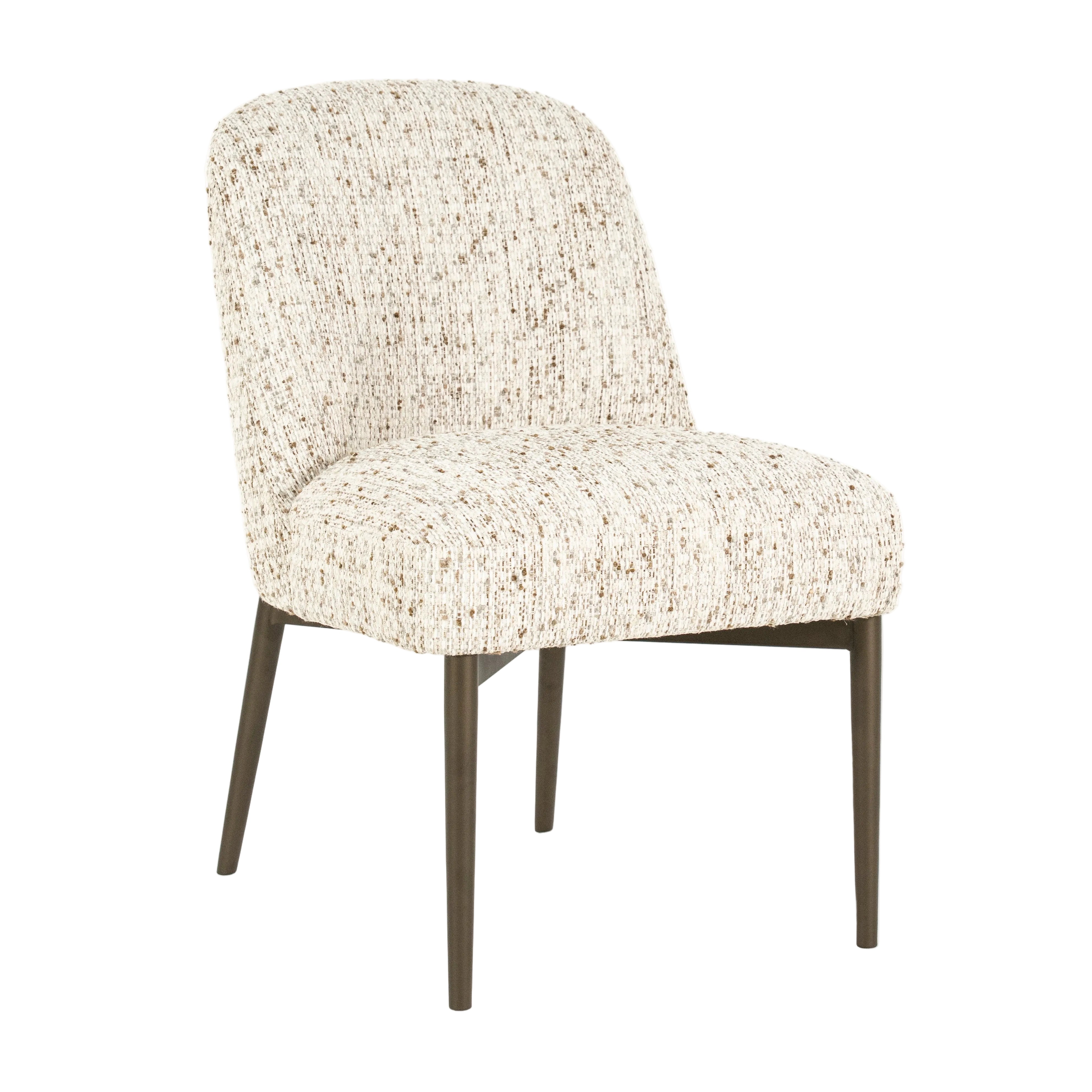 Tobias Chair in Beige with Dark Brown Base