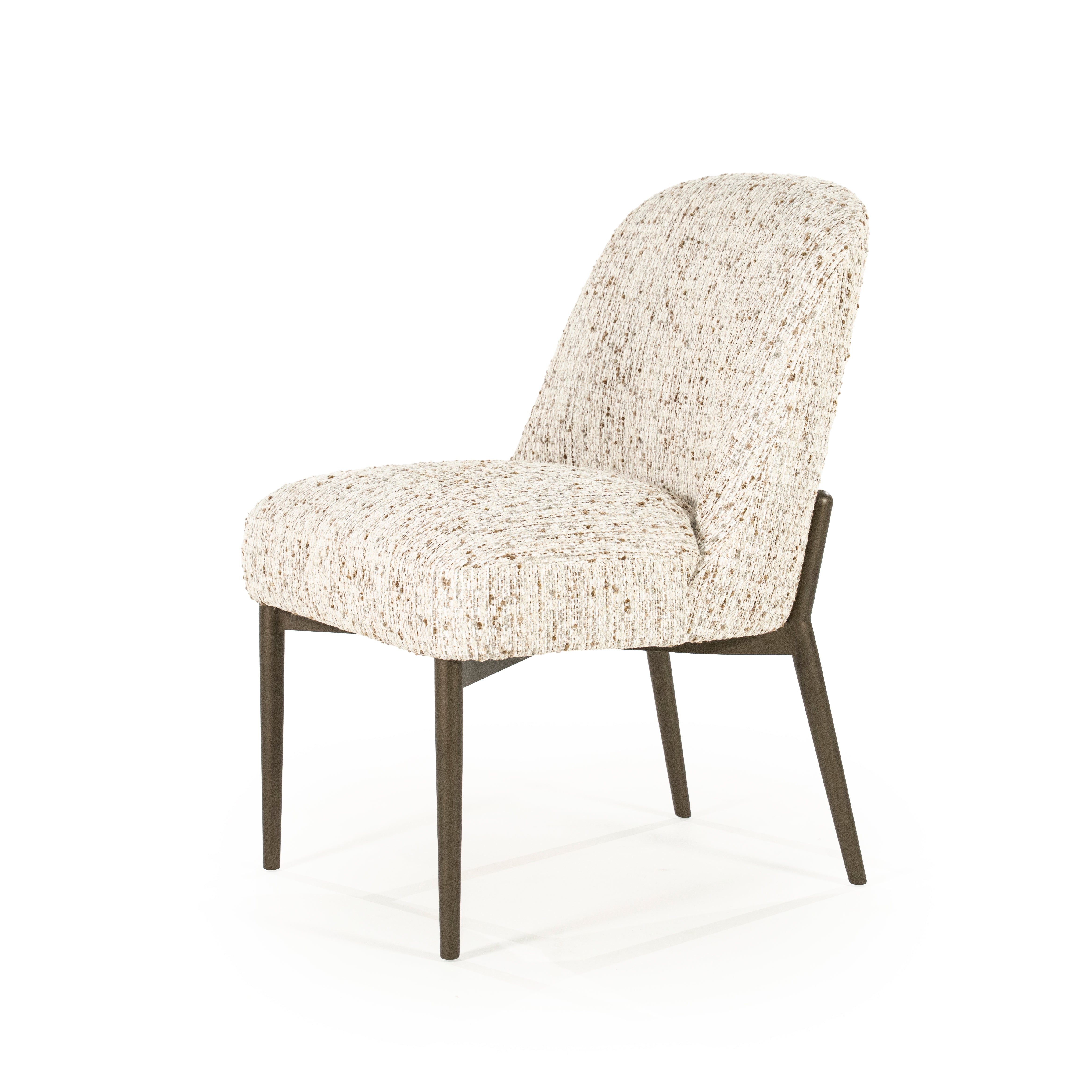 Tobias Chair in Beige with Dark Brown Base