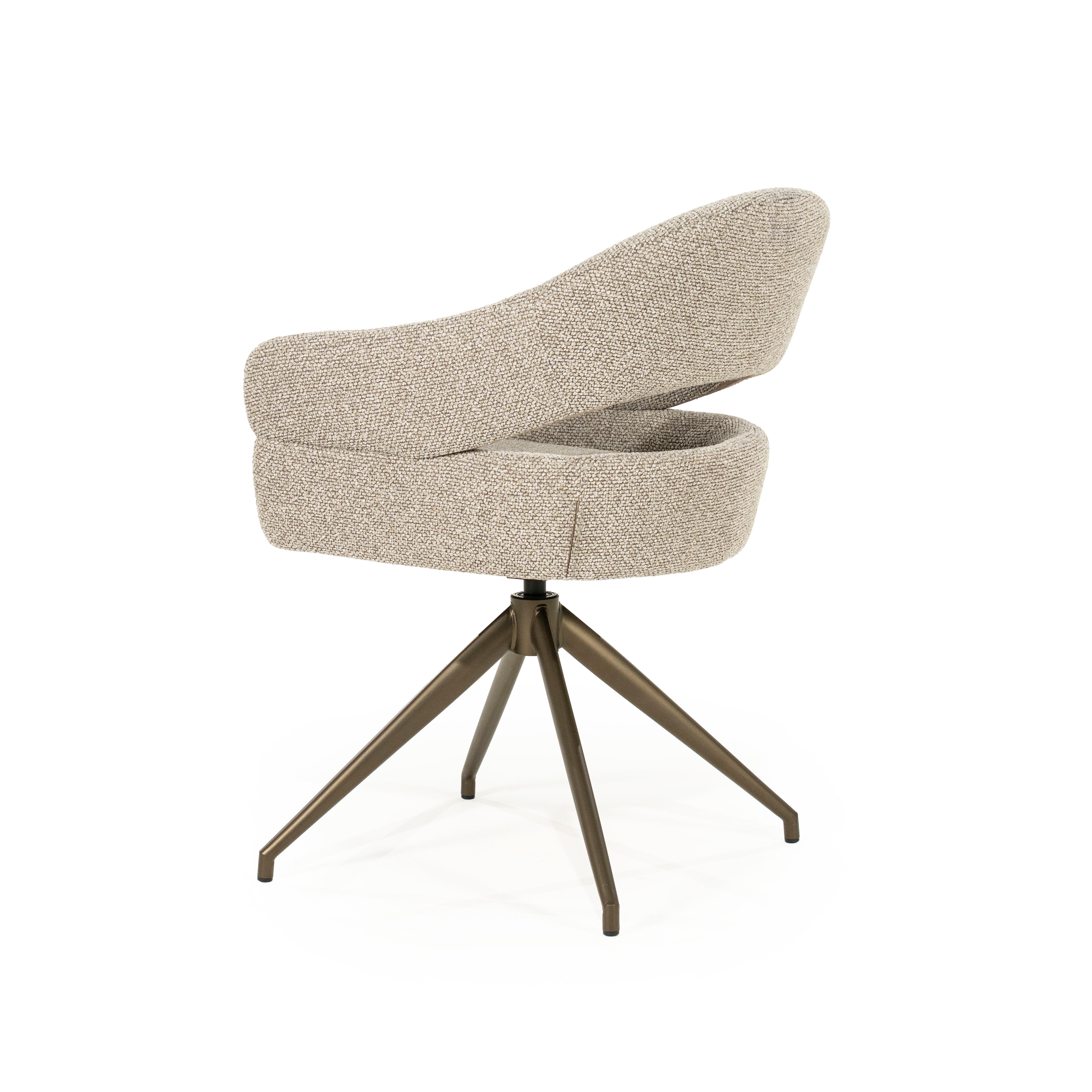 Otáčecí křeslo HAILEY taupe s tmavě hnědou základnou